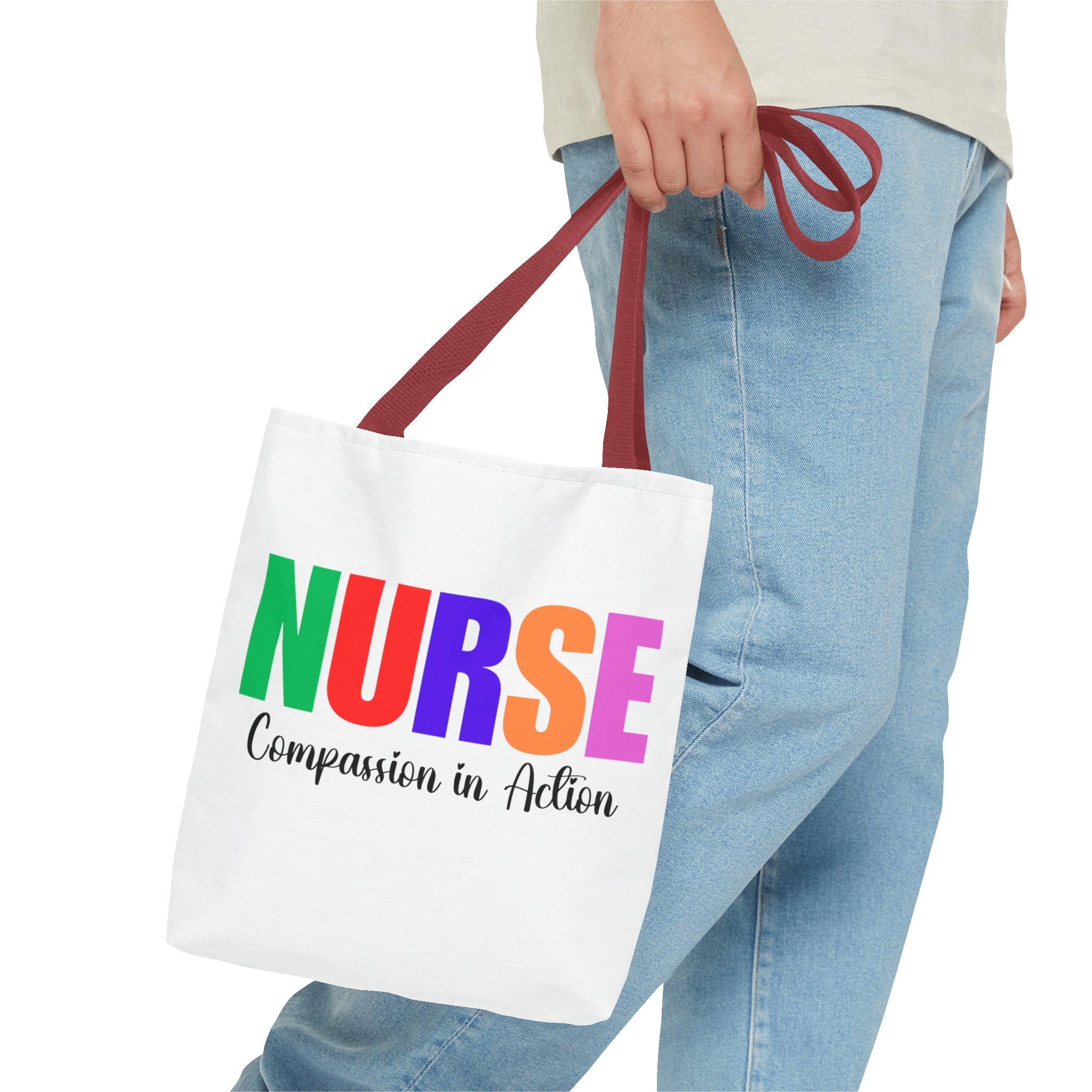 Nurse, Compassion In Action Tote Bag, Gift for Nurse, Nurse Appreciation Gift, Nurse Graduation Gift