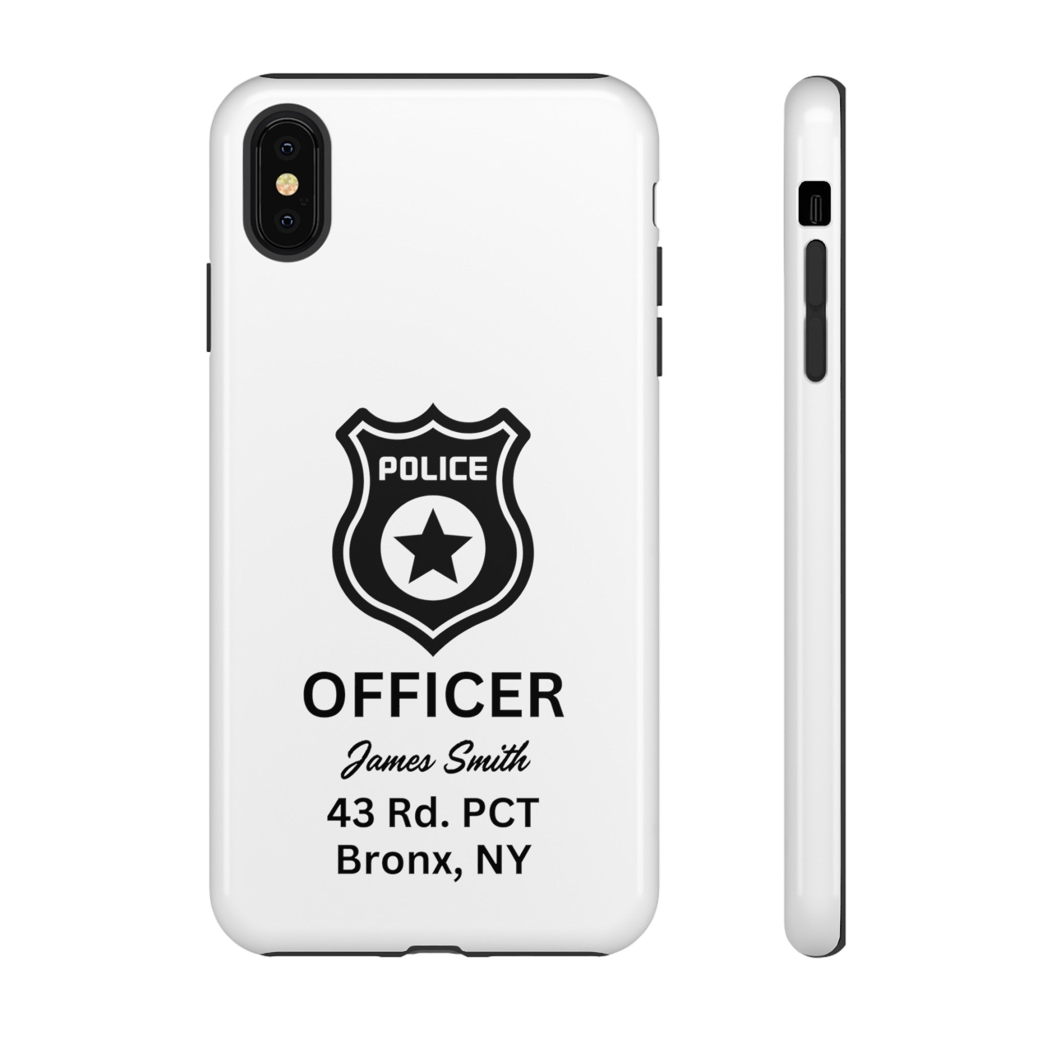 Personalized Police Officer iPhone, Samsung Tough Cases with Officer's Name and Precinct, Gift for Police Officers, Police Appreciation