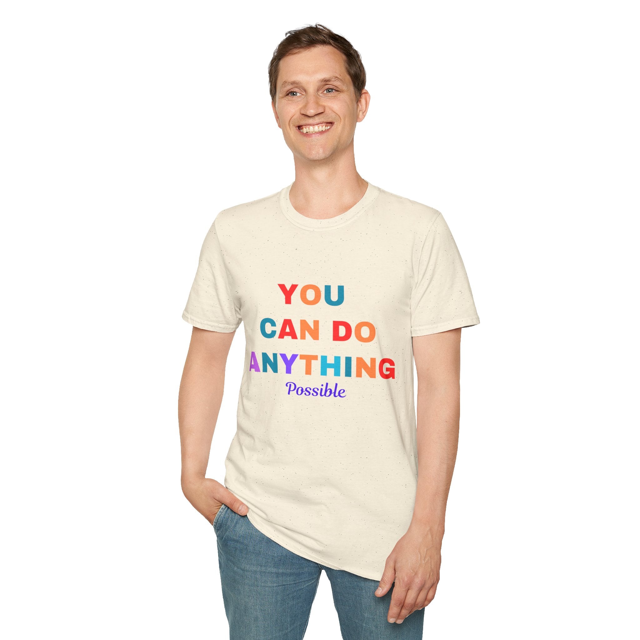 You Can Do Anything Possible Unisex Softstyle T-Shirt for Teachers, Motivational T-shirt, Social Worker T-shirt