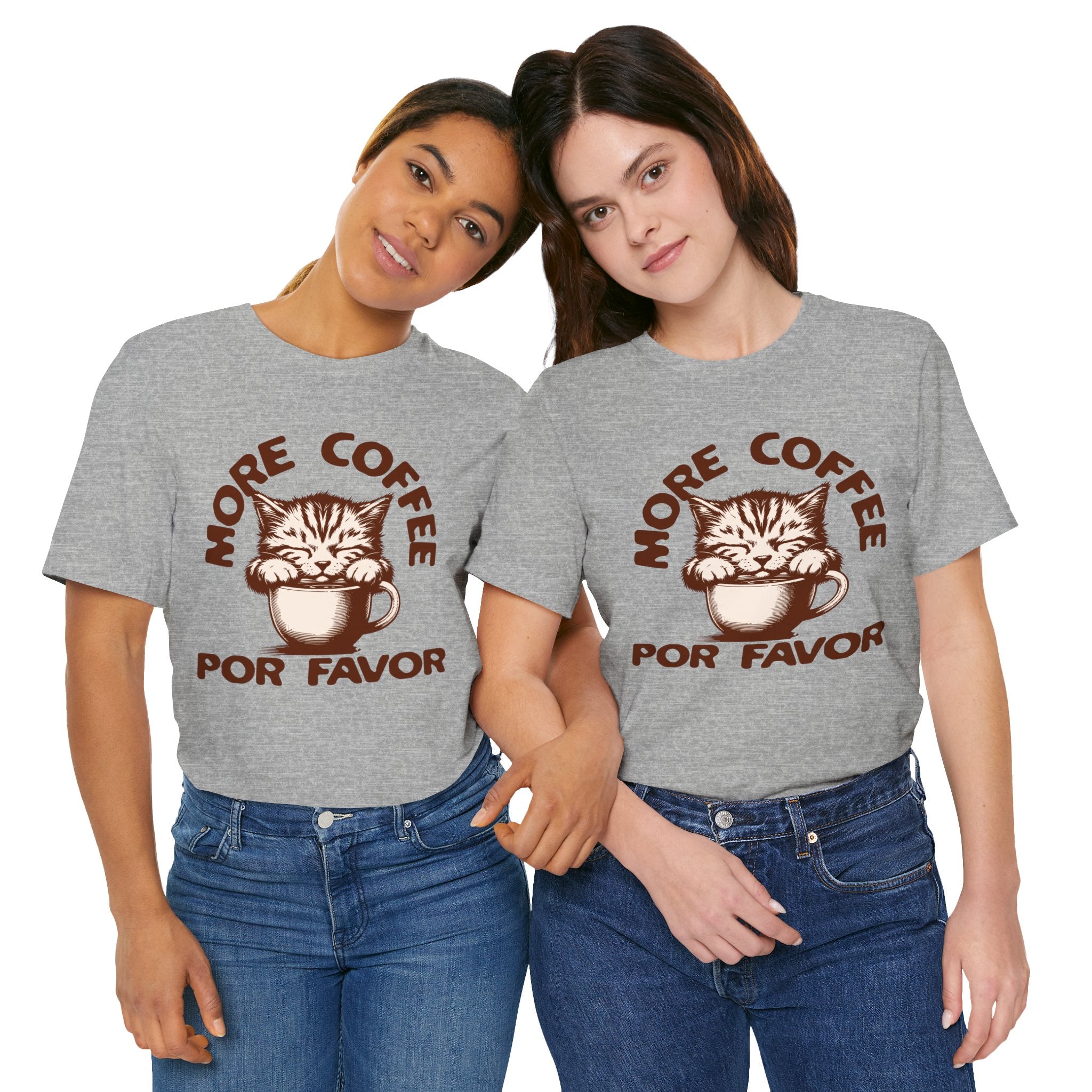 More Coffee Por Favor Funny Unisex Jersey Short Sleeve Tee, Gift for Mom, Gift for Dad, Gift for Teacher, Gift for friend