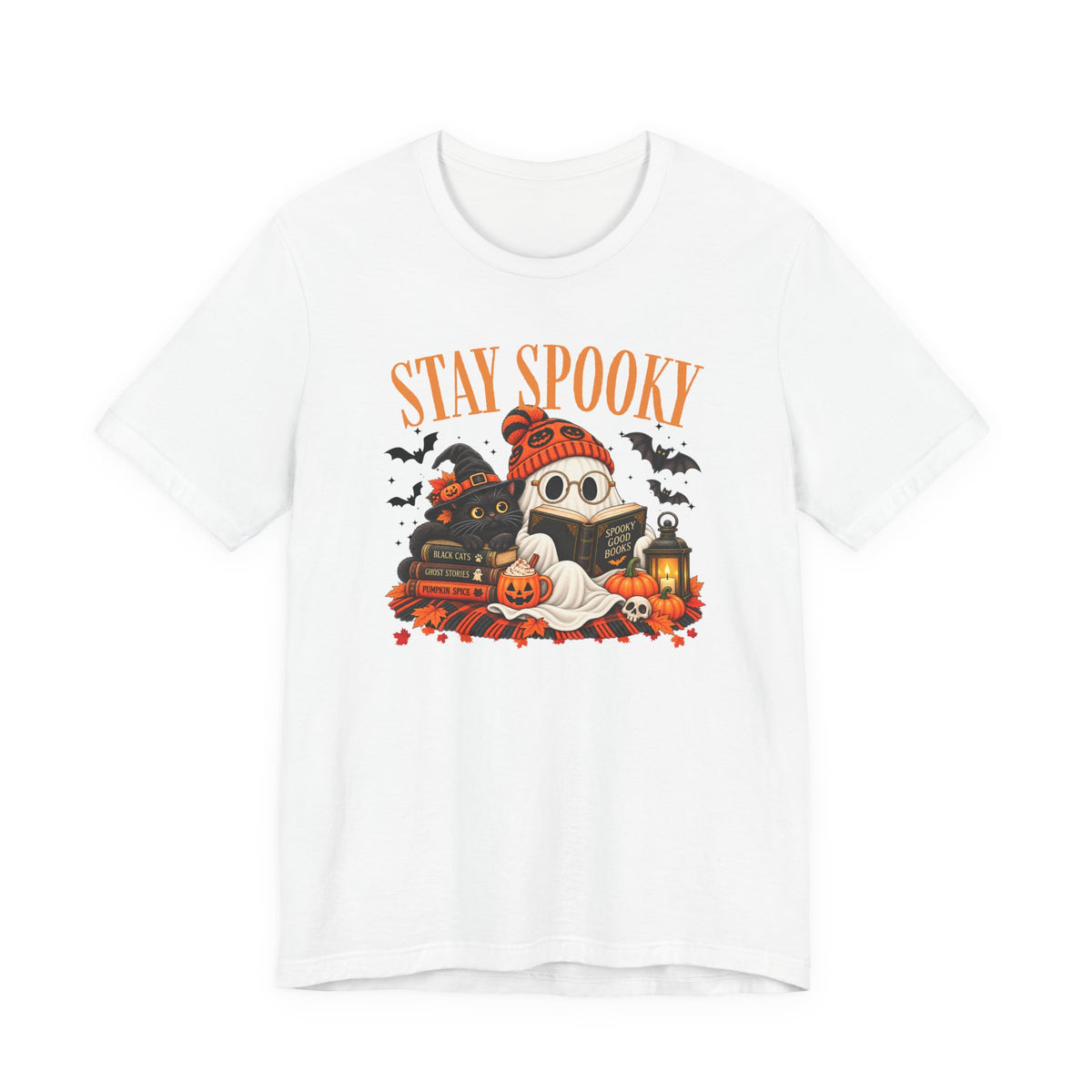 Stay Spooky T-Shirt, Halloween Ghost and Black Cat Sweatshirt, Halloween Gift