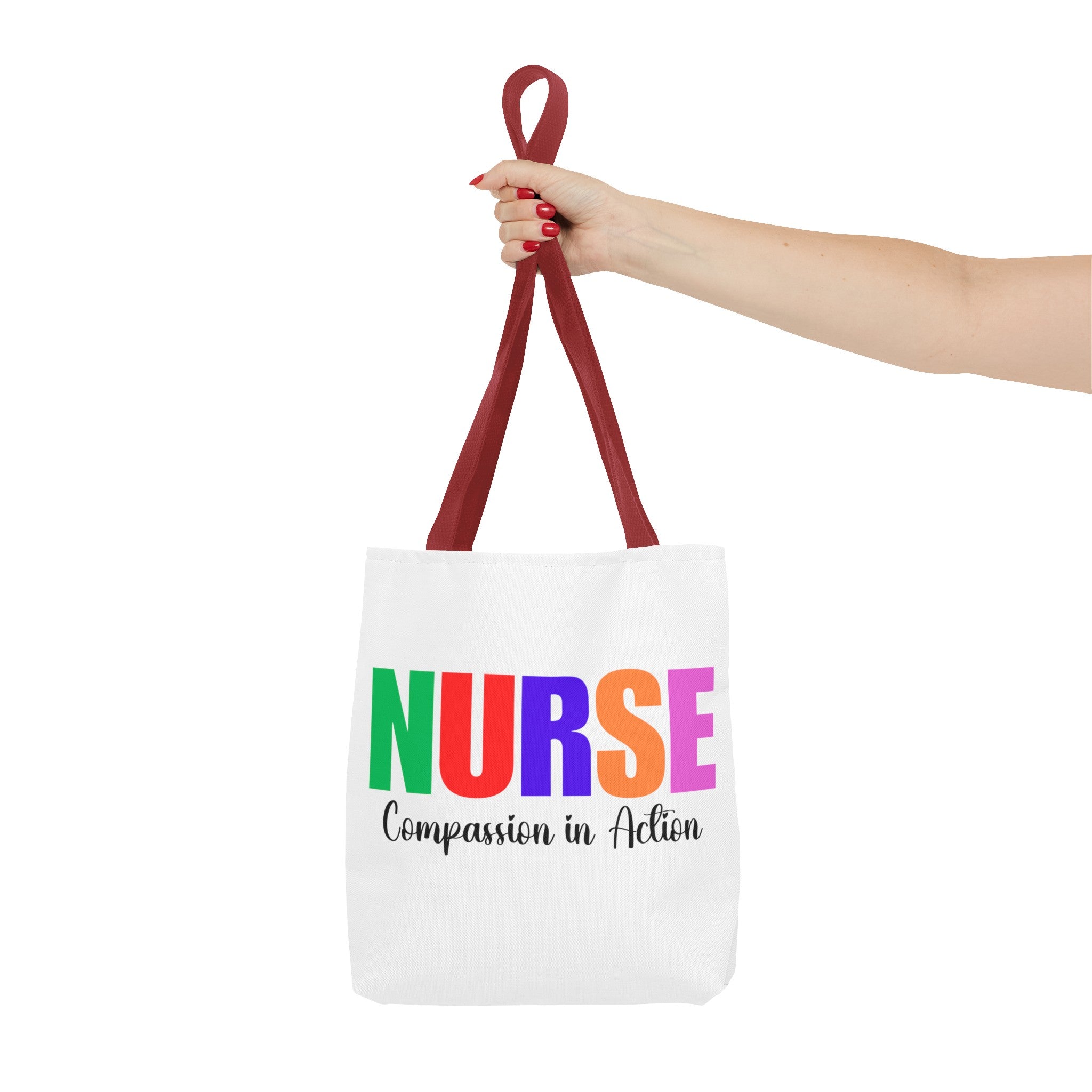 Nurse Compassion In Action Tote Bag (AOP), Gift for Nurse, Nurse Bag, Bag for Nurse