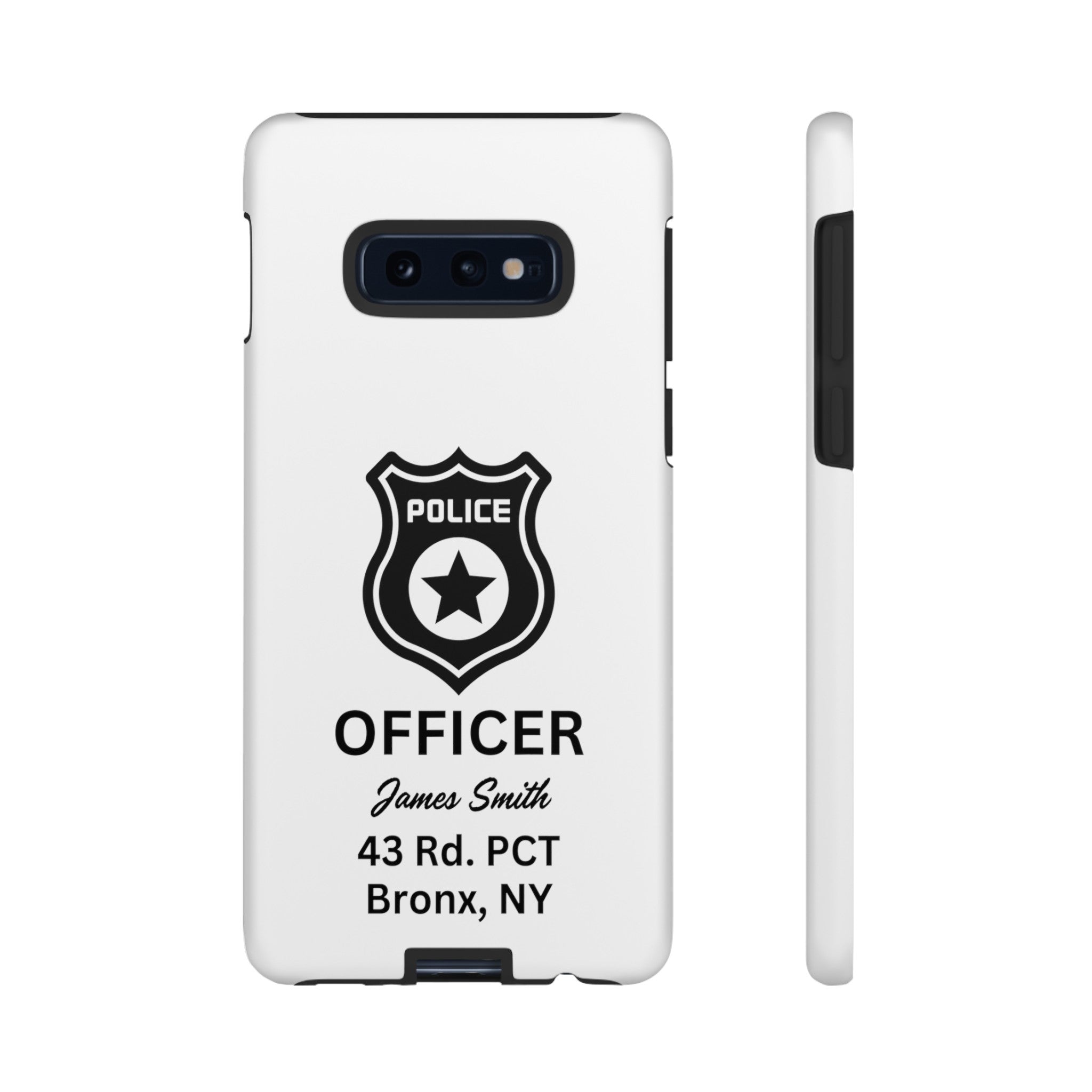 Personalized Police Officer iPhone, Samsung Tough Cases with Officer's Name and Precinct, Gift for Police Officers, Police Appreciation