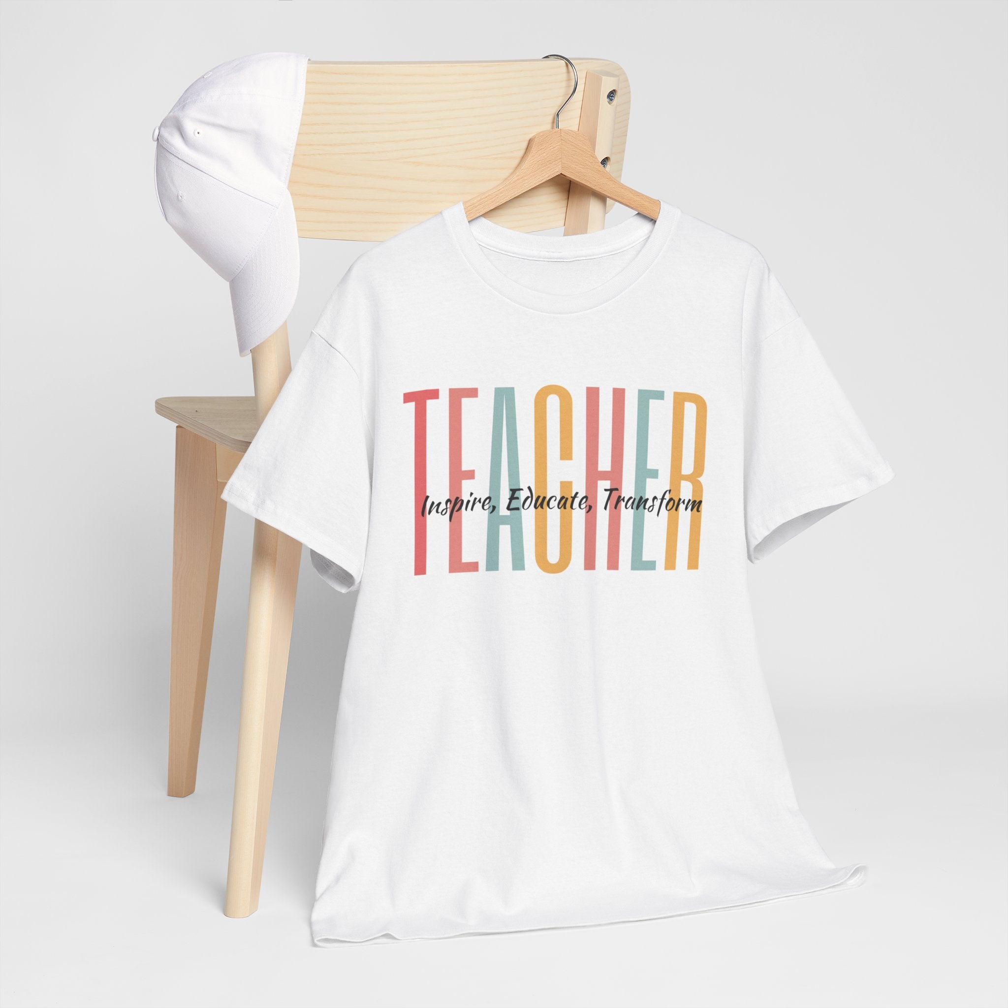 Teacher Inspire, Educate and Transform Unisex Heavy Cotton T-Shirt, Teacher's Shirt, Principal T-shirt, Counselors Shirt