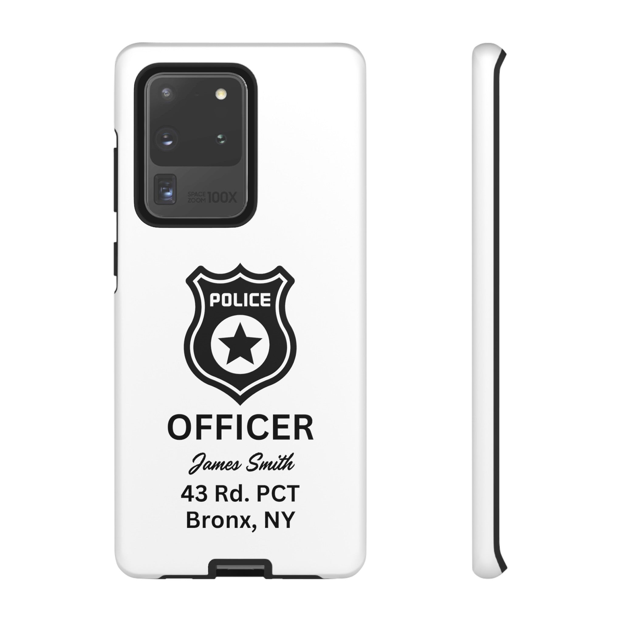 Personalized Police Officer iPhone, Samsung Tough Cases with Officer's Name and Precinct, Gift for Police Officers, Police Appreciation