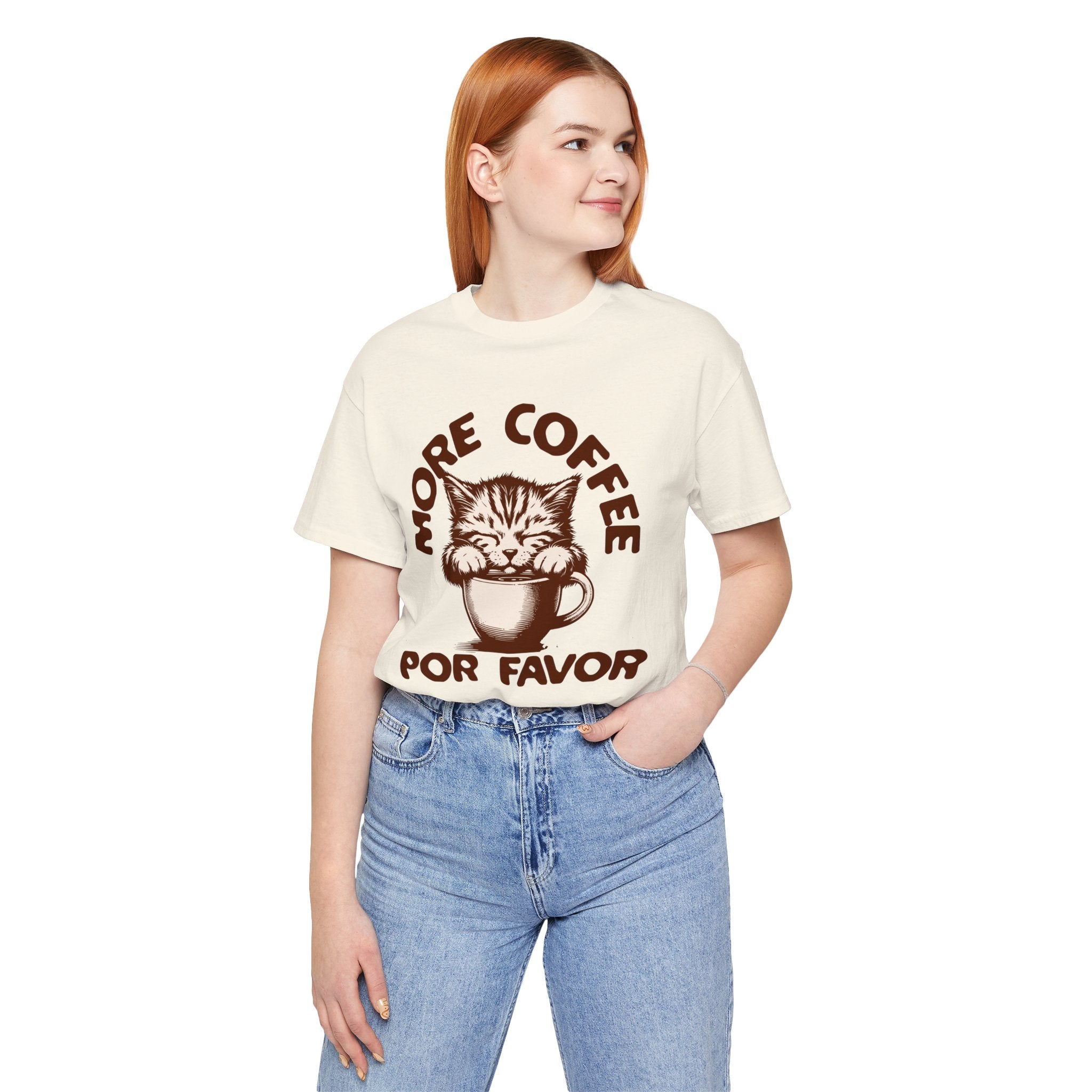 More Coffee Por Favor Funny Unisex Jersey Short Sleeve Tee, Gift for Mom, Gift for Dad, Gift for Teacher, Gift for friend