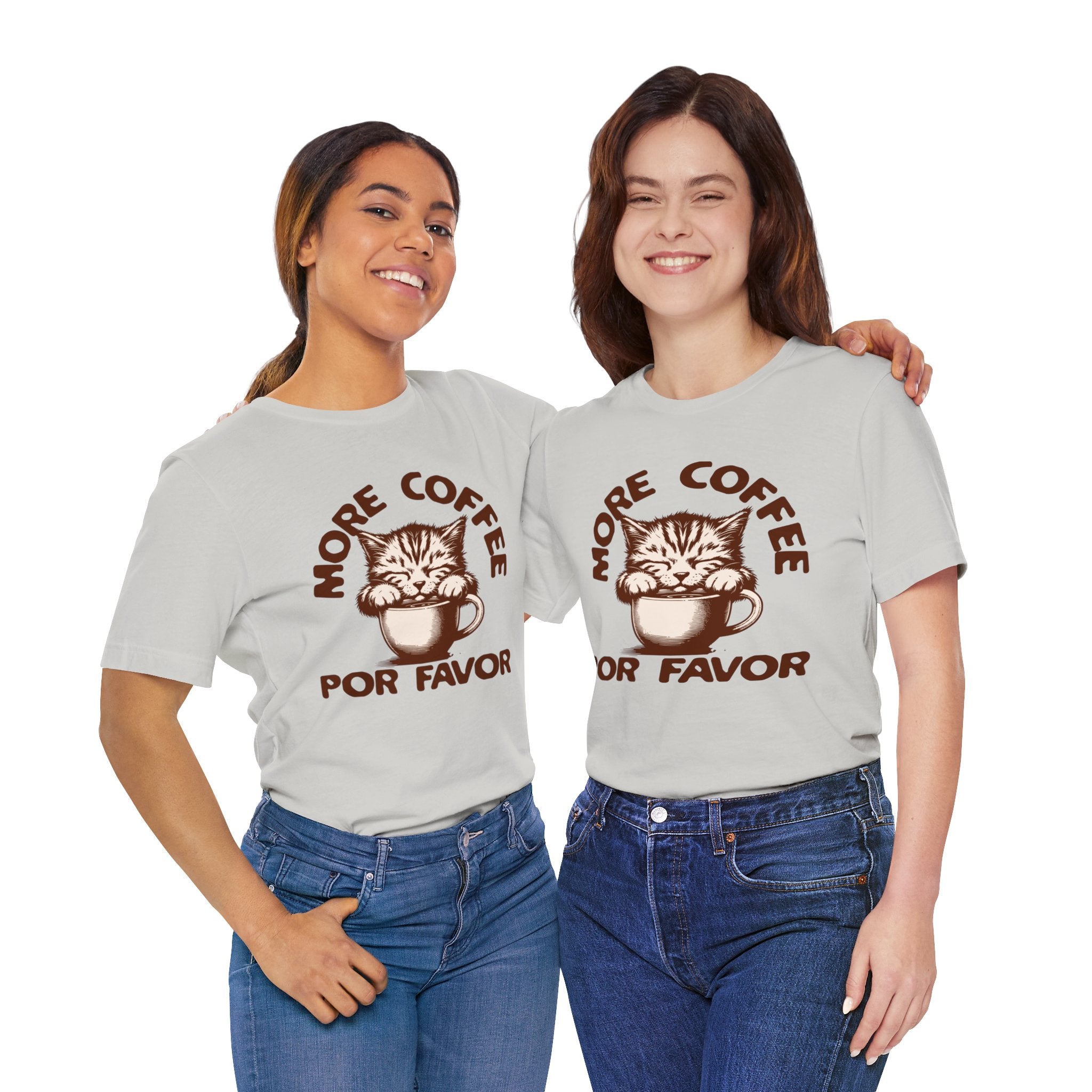 More Coffee Por Favor Funny Unisex Jersey Short Sleeve Tee, Gift for Mom, Gift for Dad, Gift for Teacher, Gift for friend