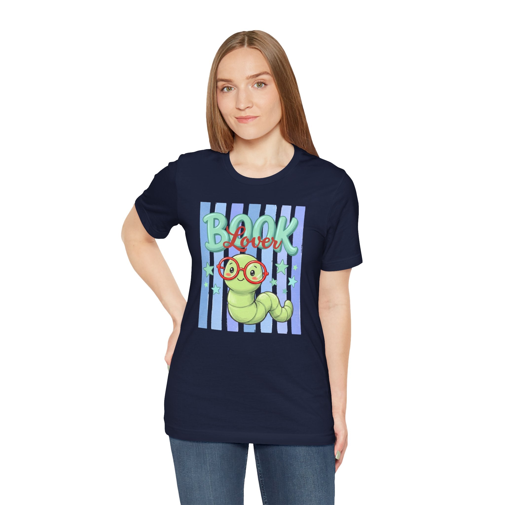 Book Lover Shirt,  Bella Canvas 3001 Striped Book Lover Tee, Gift for Book Lover