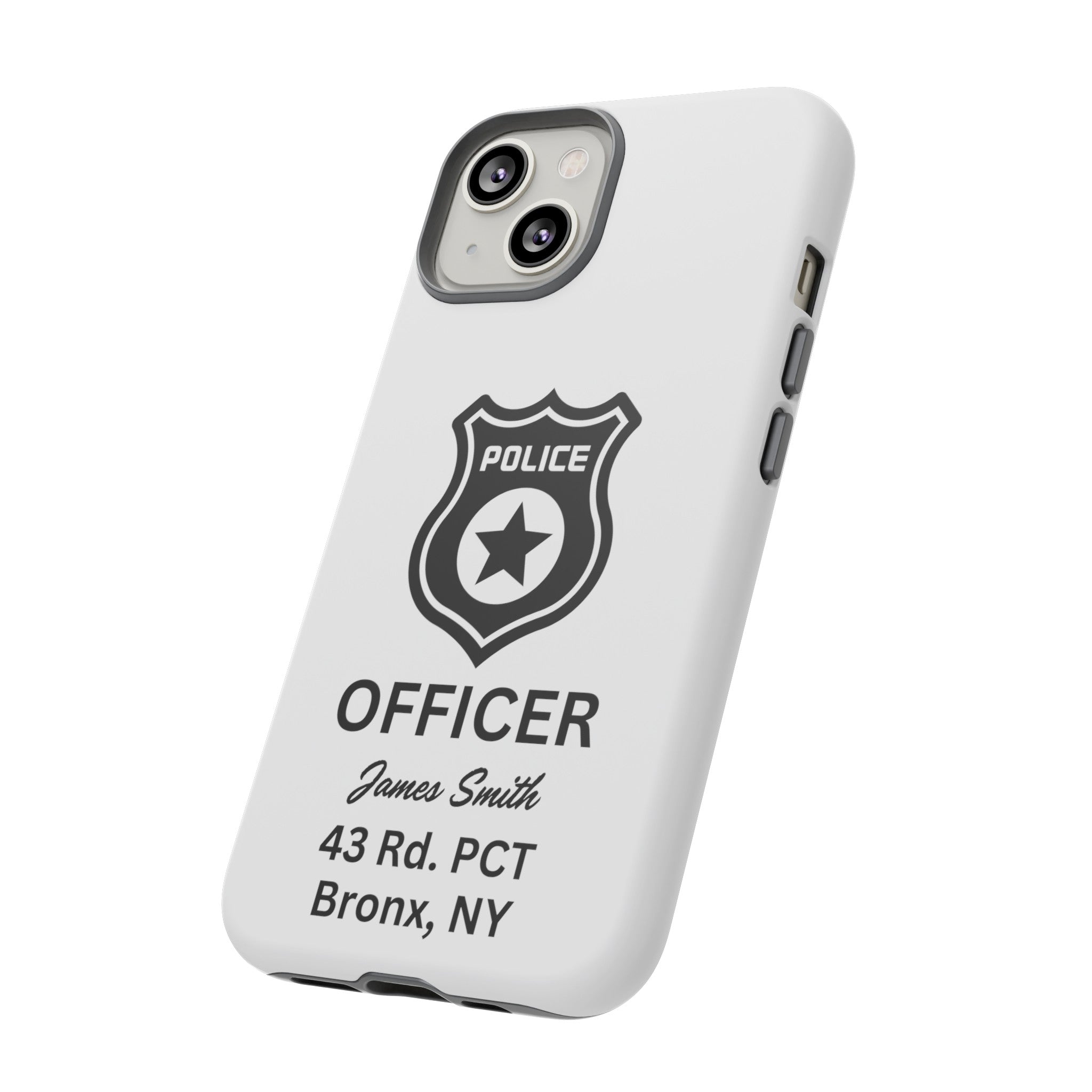 Personalized Police Officer iPhone, Samsung Tough Cases with Officer's Name and Precinct, Gift for Police Officers, Police Appreciation