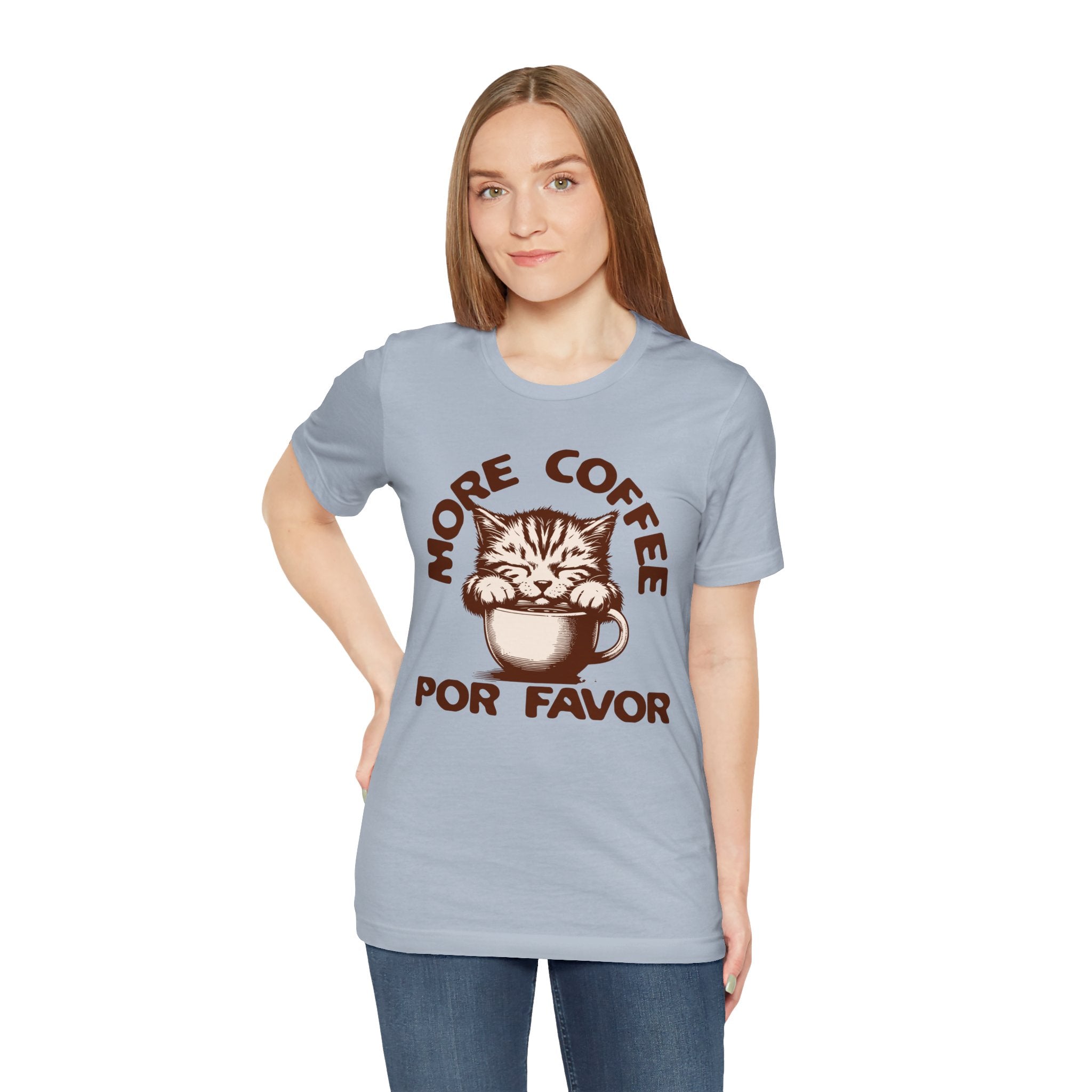 More Coffee Por Favor Funny Unisex Jersey Short Sleeve Tee, Gift for Mom, Gift for Dad, Gift for Teacher, Gift for friend