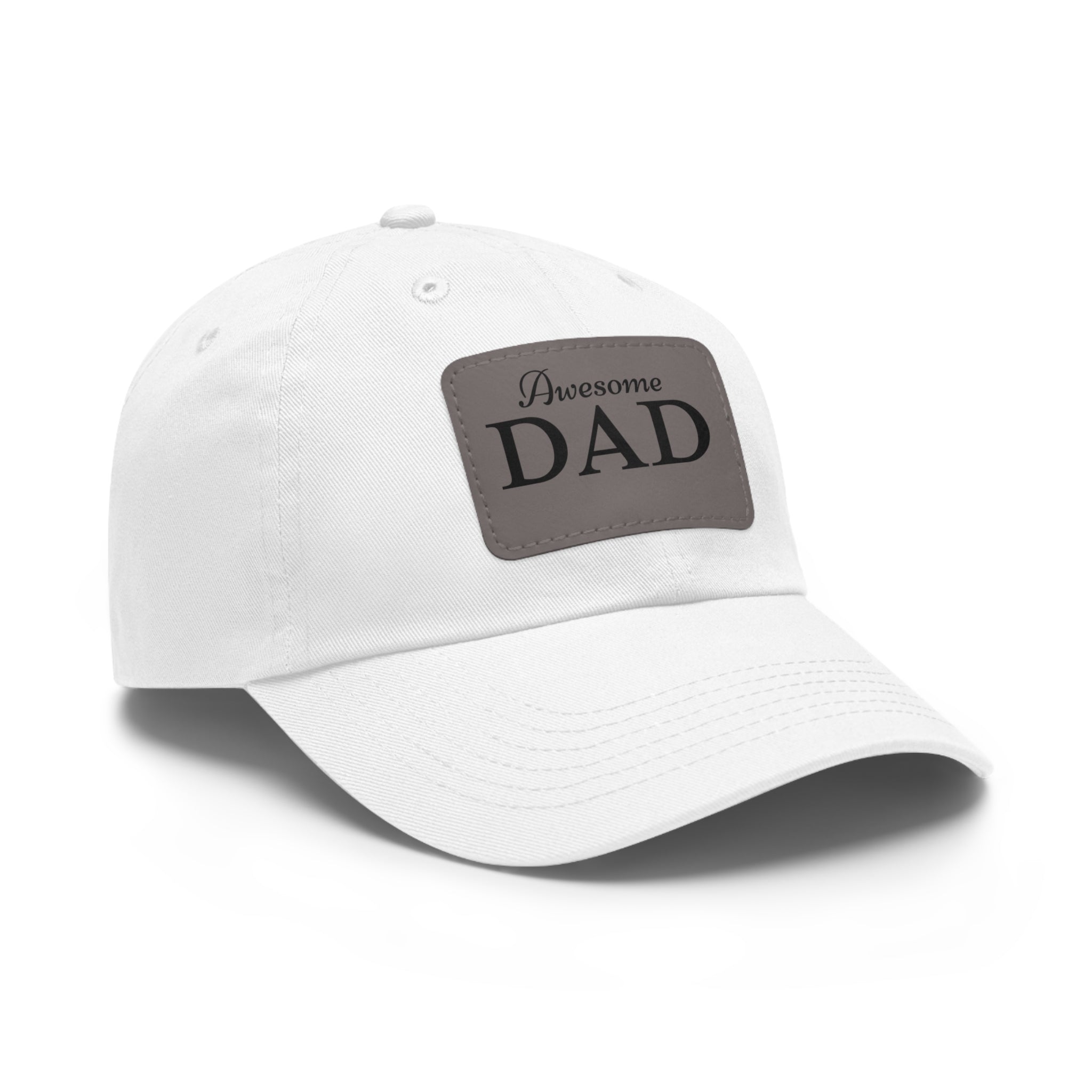 Awesome Dad Hat with Leather Patch (Rectangle), Best Father's Day Gift, Best Gift for Dad, Best Gift for Grandpa, Father's Day Hat