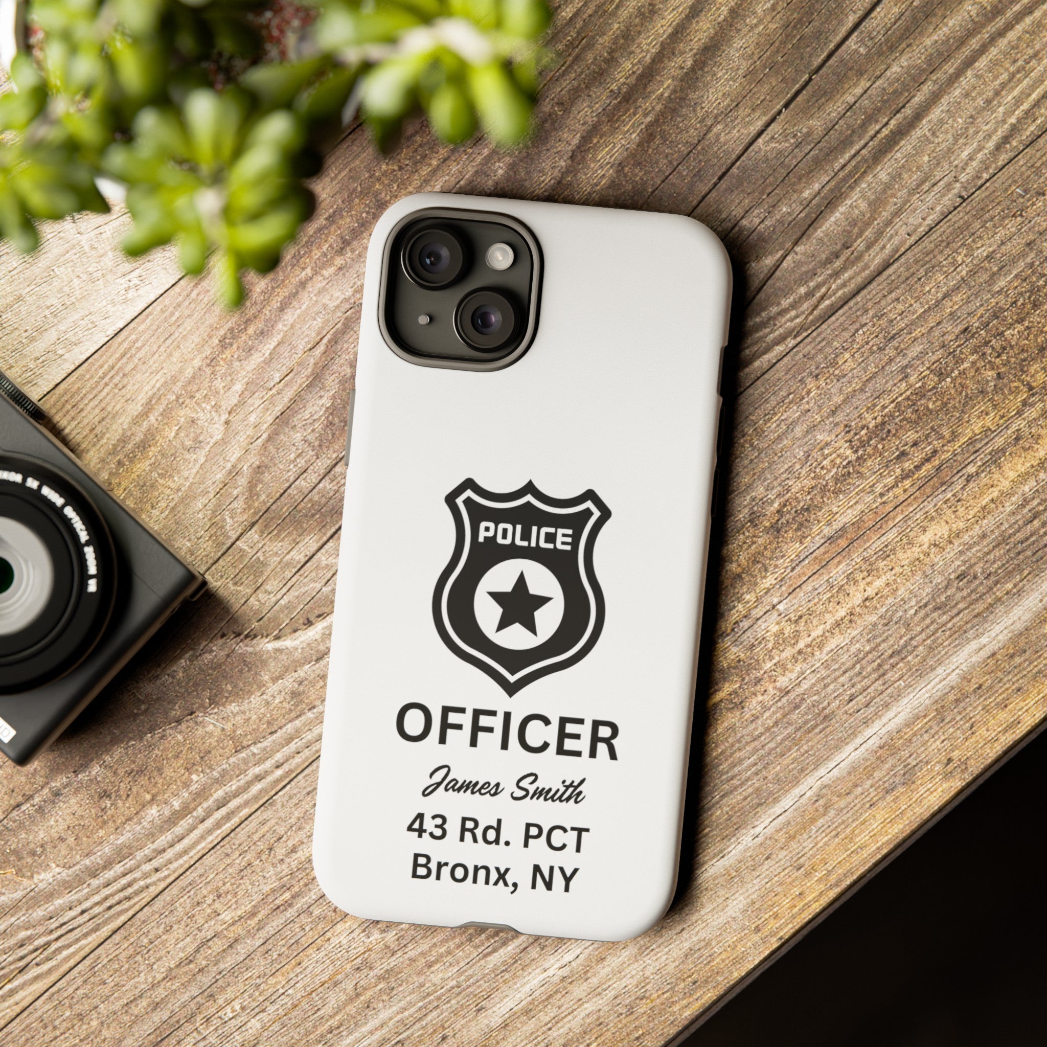 Personalized Police Officer iPhone, Samsung Tough Cases with Officer's Name and Precinct, Gift for Police Officers, Police Appreciation