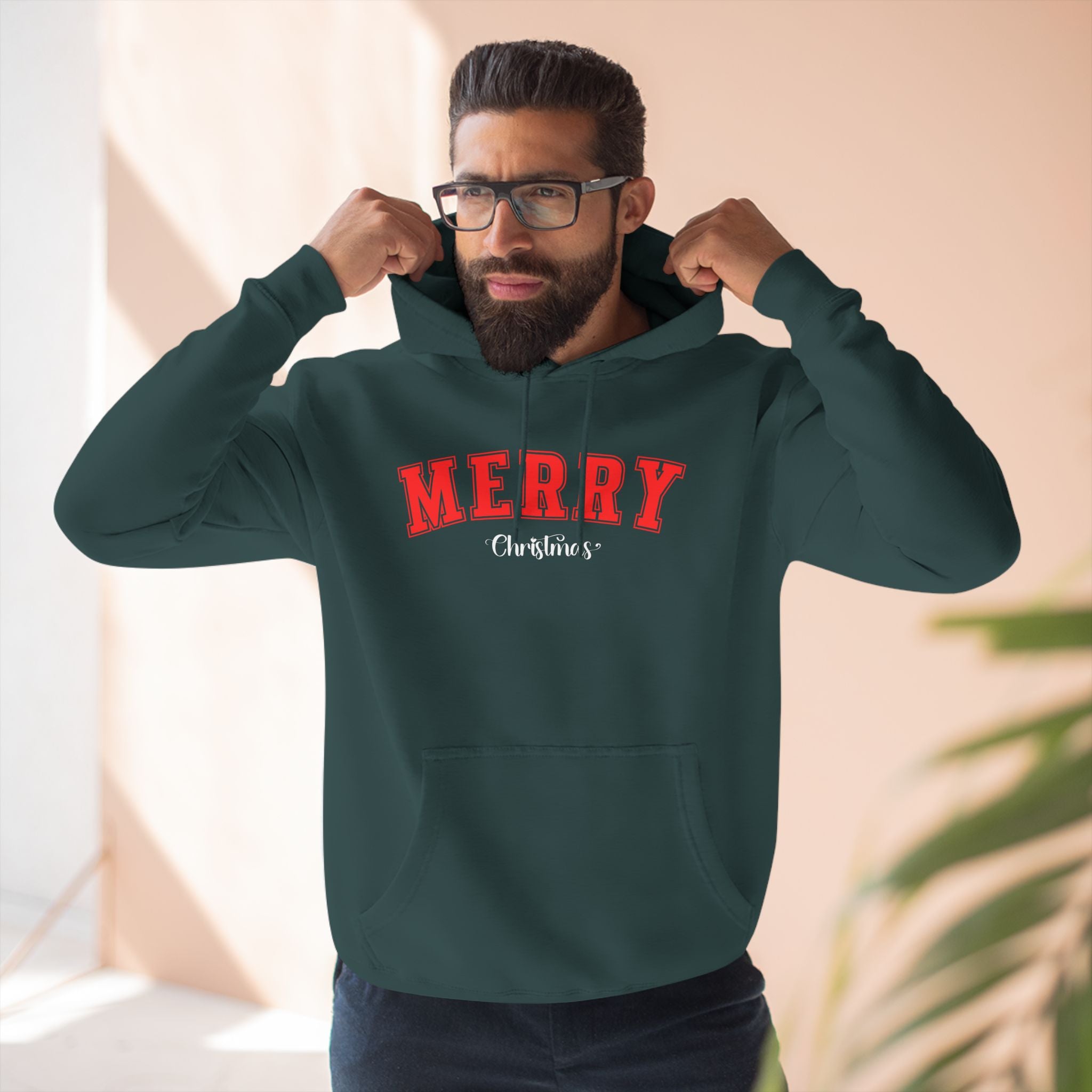 Christmas Hoodie, Christmas Sweater, Merry Christmas Fleece Hoodie for Cozy Holiday Comfort, Christmas Gift, Gift for Mom, Gift for Dad