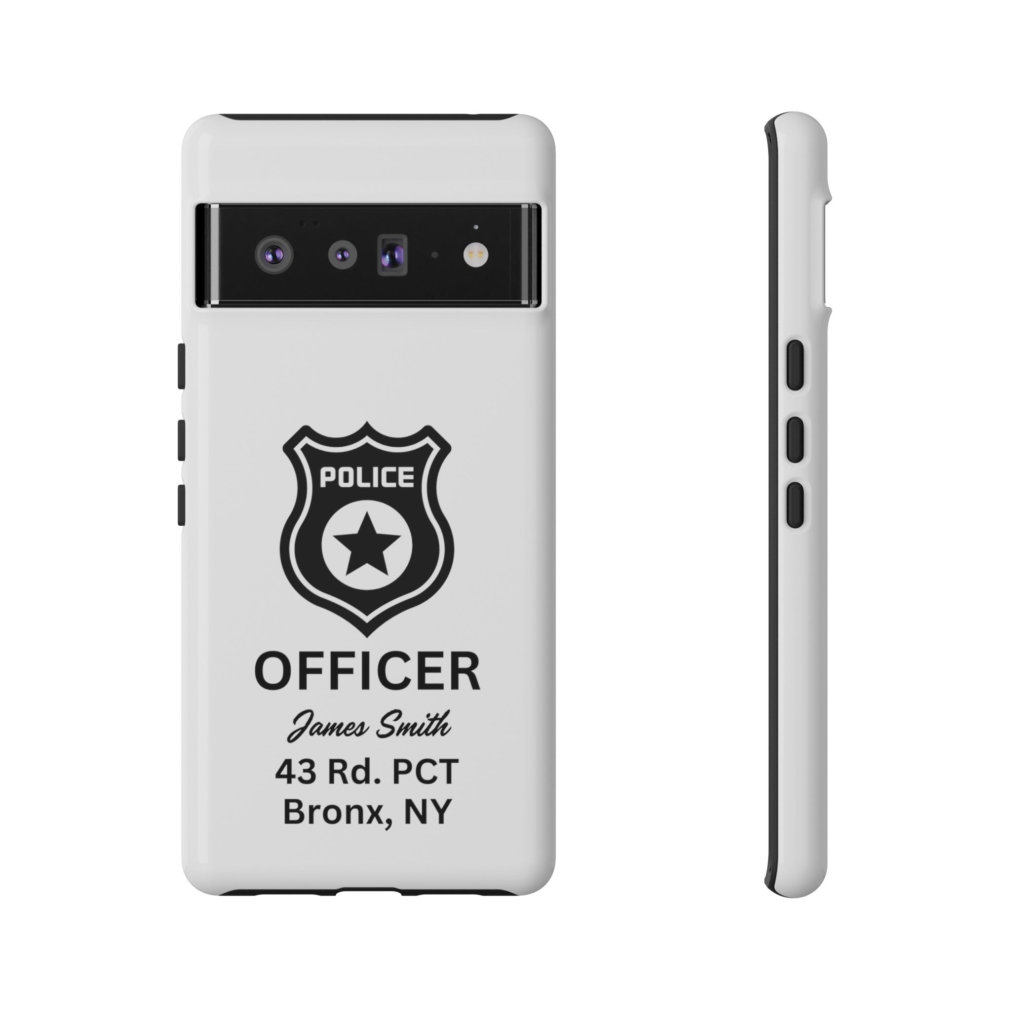 Personalized Police Officer iPhone, Samsung Tough Cases with Officer's Name and Precinct, Gift for Police Officers, Police Appreciation