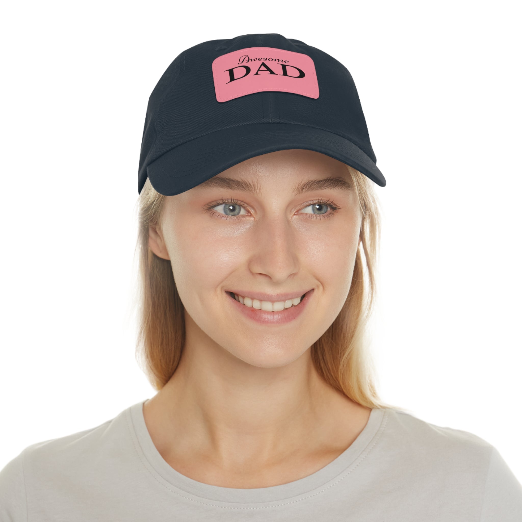 Awesome Dad Hat with Leather Patch (Rectangle), Best Father's Day Gift, Best Gift for Dad, Best Gift for Grandpa, Father's Day Hat