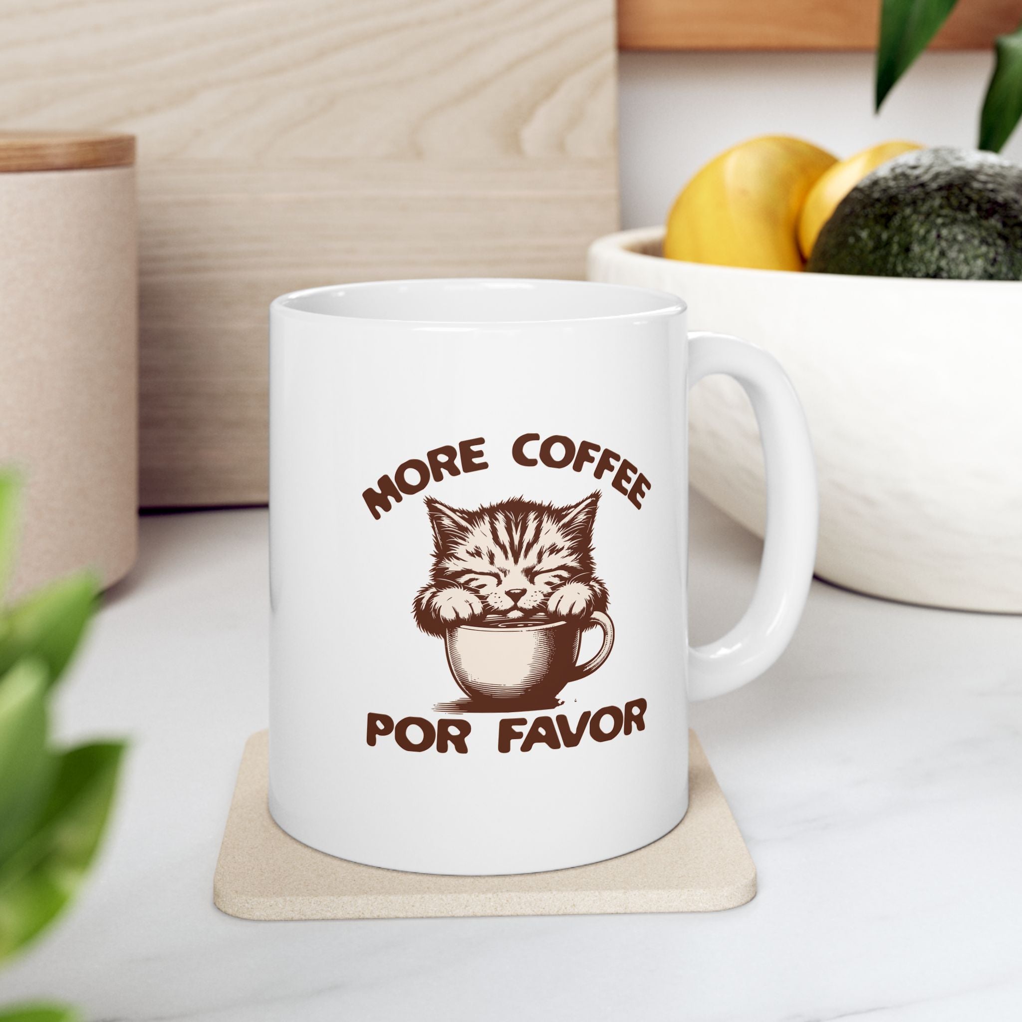 More Coffee Por Favor Funny Ceramic Mug, (11oz, 15oz), Gift for Mom, Gift for Dad, Gift for Coffee Lovers, Gift for Friend