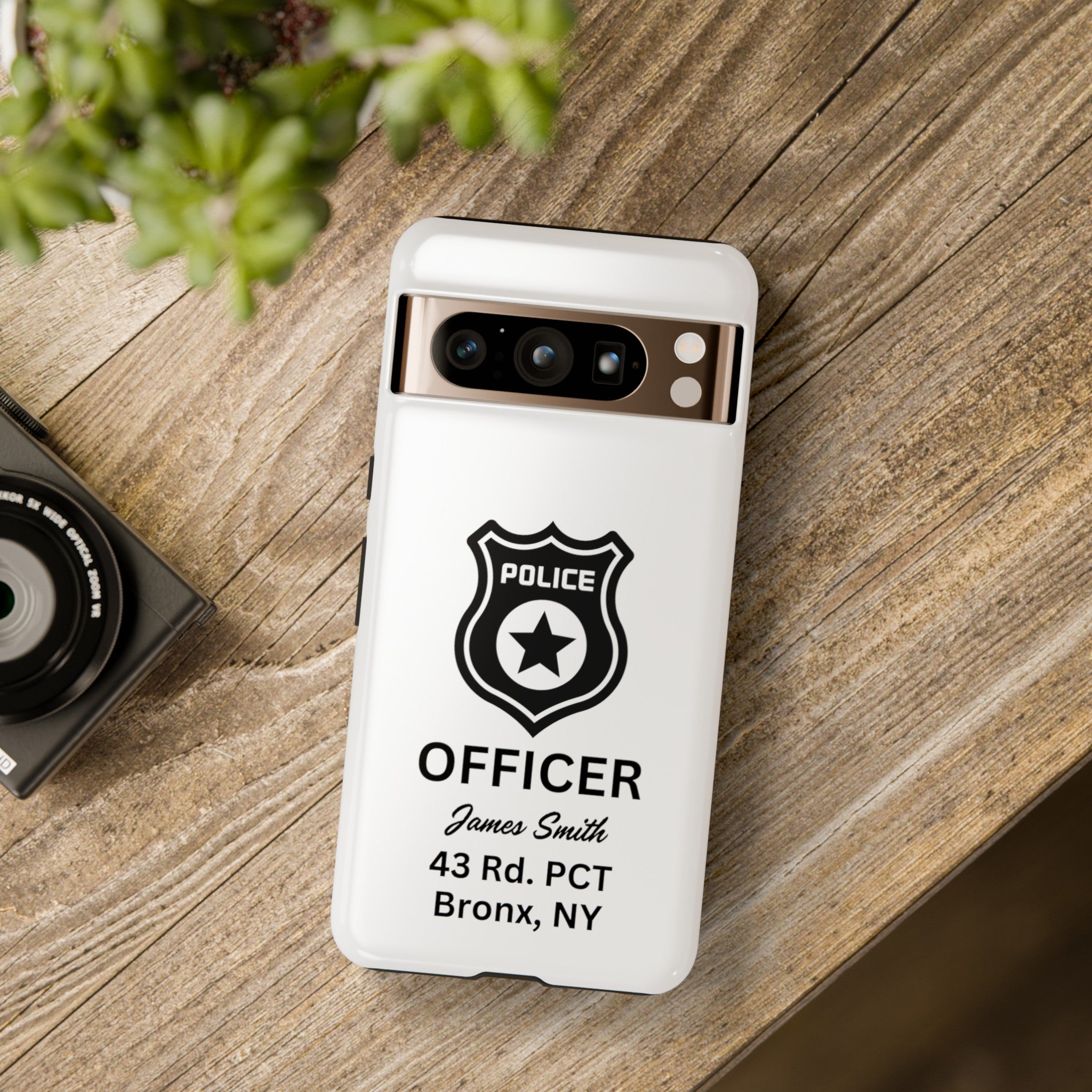 Personalized Police Officer iPhone, Samsung Tough Cases with Officer's Name and Precinct, Gift for Police Officers, Police Appreciation