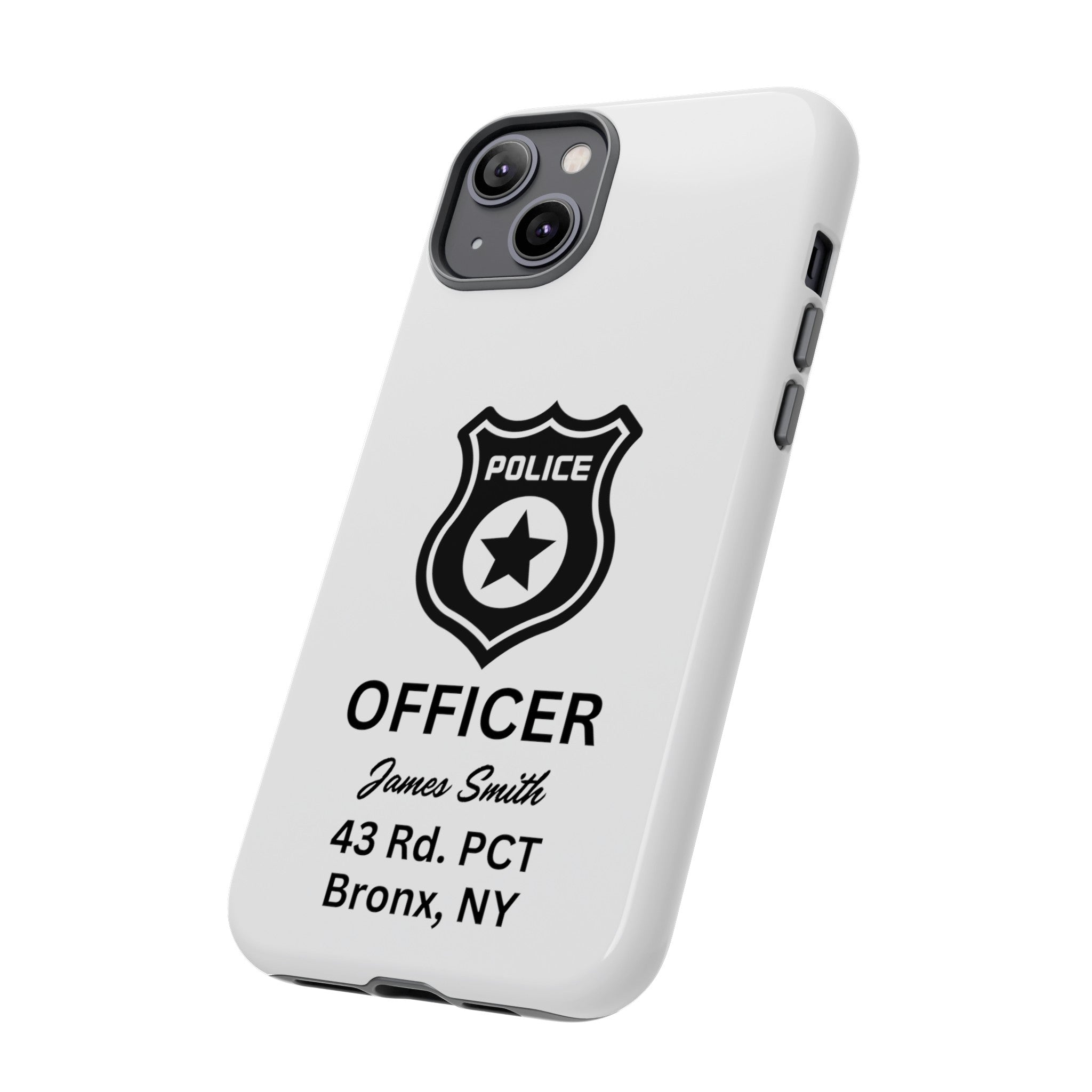 Personalized Police Officer iPhone, Samsung Tough Cases with Officer's Name and Precinct, Gift for Police Officers, Police Appreciation