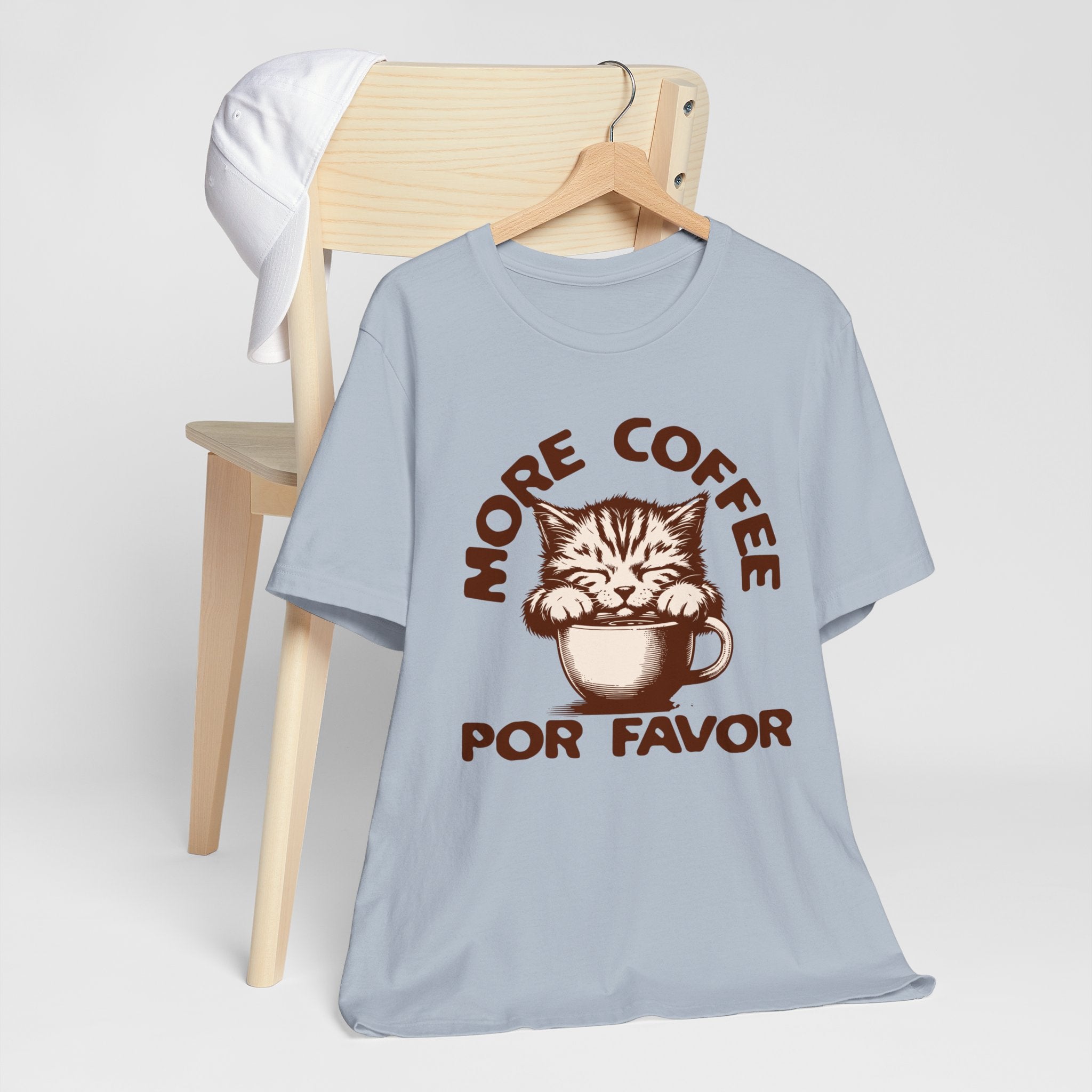 More Coffee Por Favor Funny Unisex Jersey Short Sleeve Tee, Gift for Mom, Gift for Dad, Gift for Teacher, Gift for friend