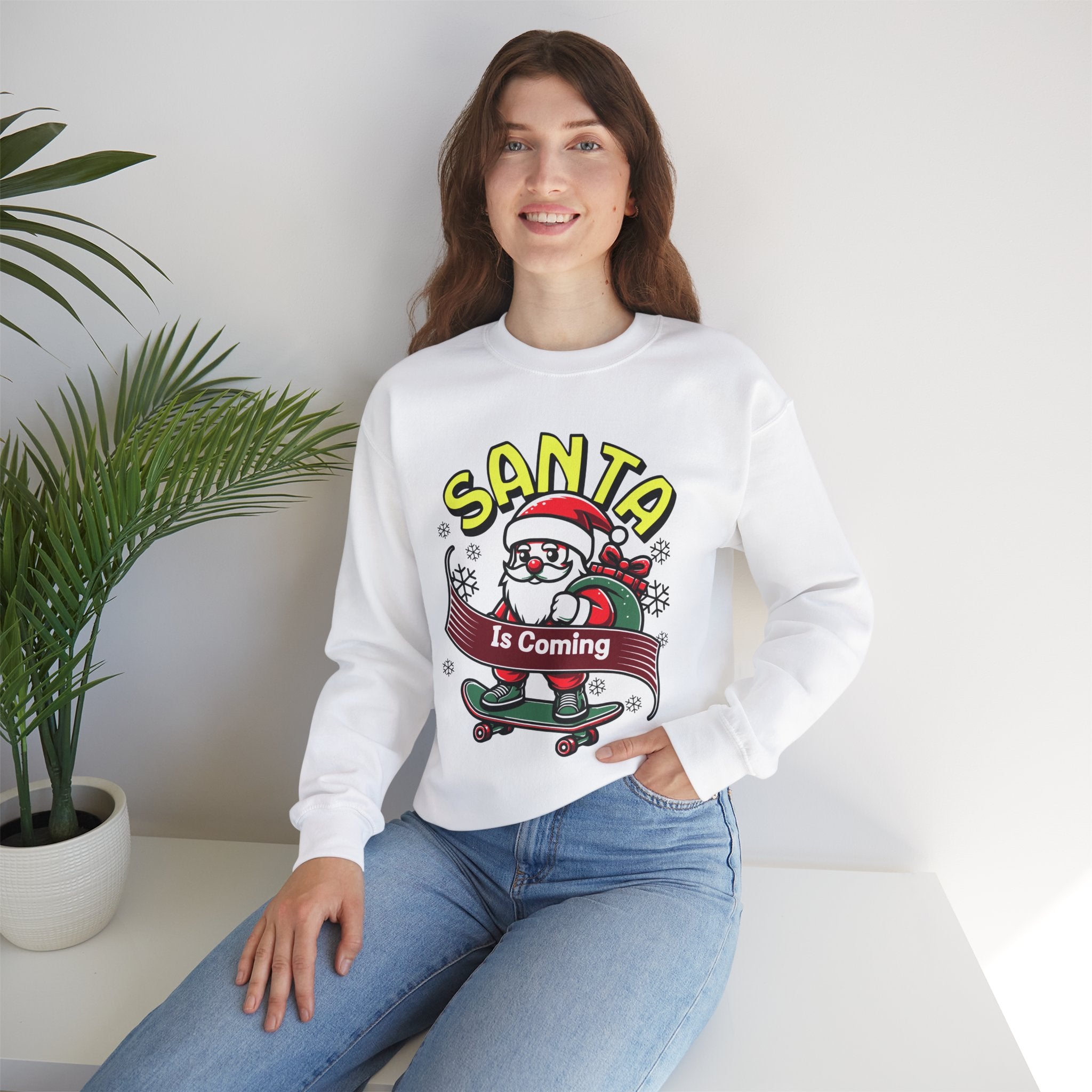 Christmas Sweatshirt, Santa Is coming Sweatshirt, Gifts for Christmas, Gifts for Mom, Gifts for Dad, Gifts for Him, Gifts for Her