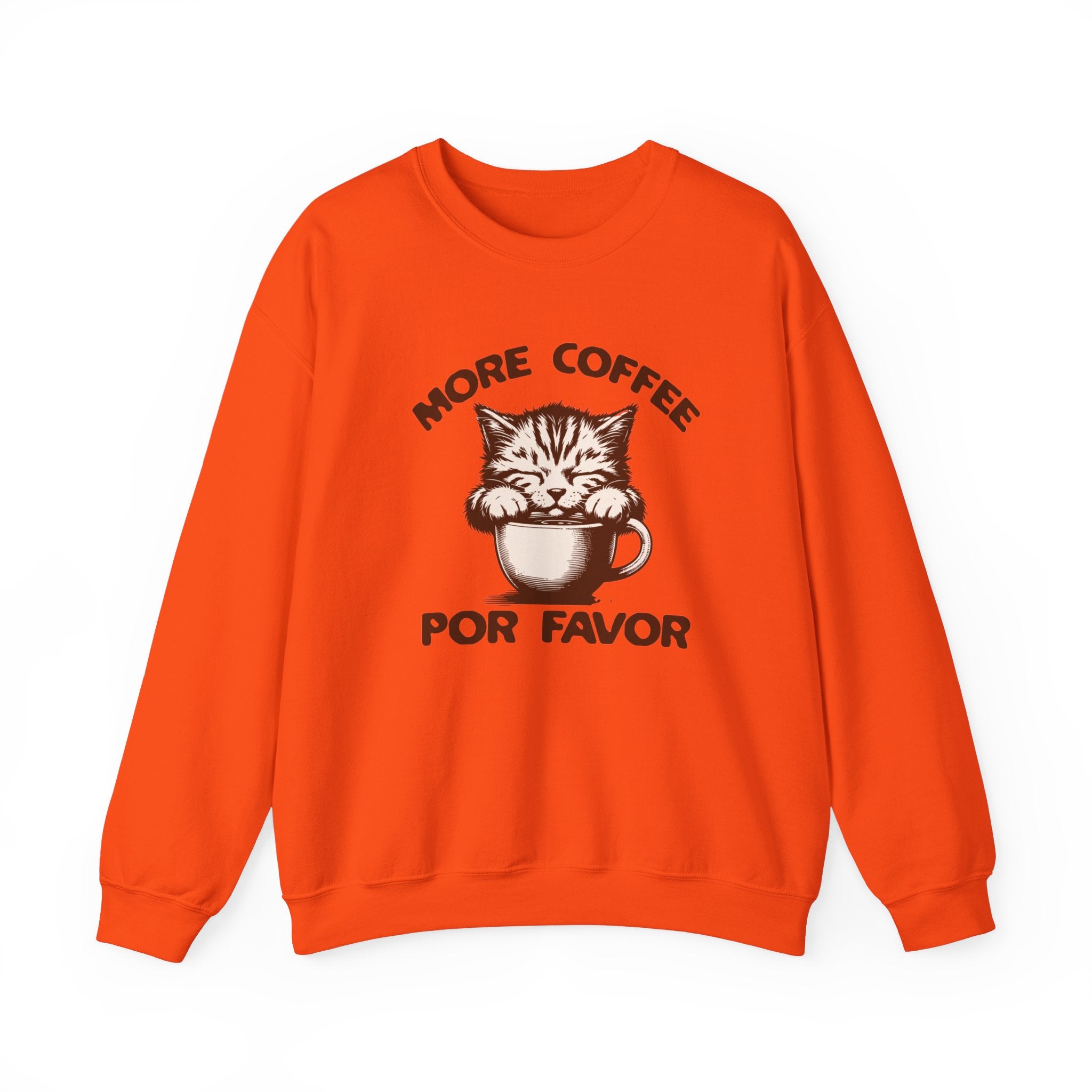 More Coffee Por Favor Funny Unisex Heavy Blend™ Crewneck Sweatshirt, Gift for Mom, Gift for Dad, Gift for Teacher, Gift for friend