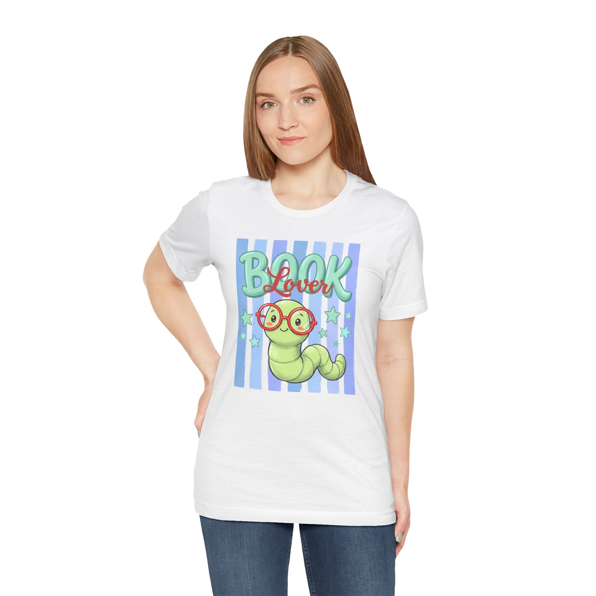 Book Lover Shirt,  Bella Canvas 3001 Striped Book Lover Tee, Gift for Book Lover