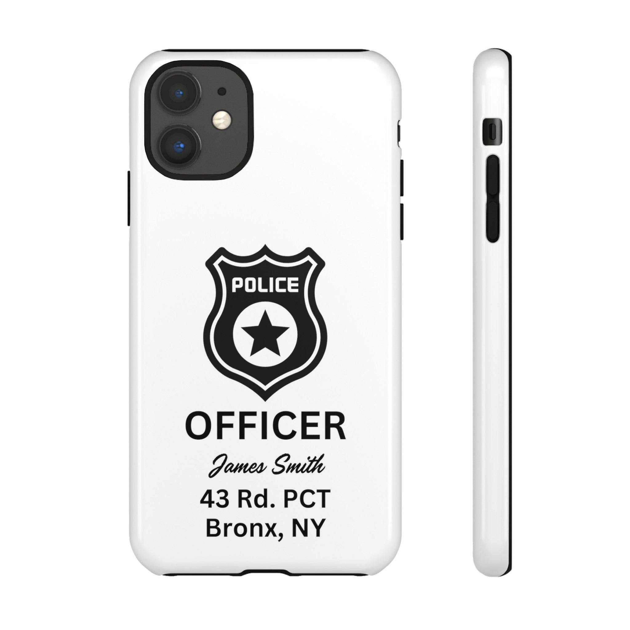 Personalized Police Officer iPhone, Samsung Tough Cases with Officer's Name and Precinct, Gift for Police Officers, Police Appreciation