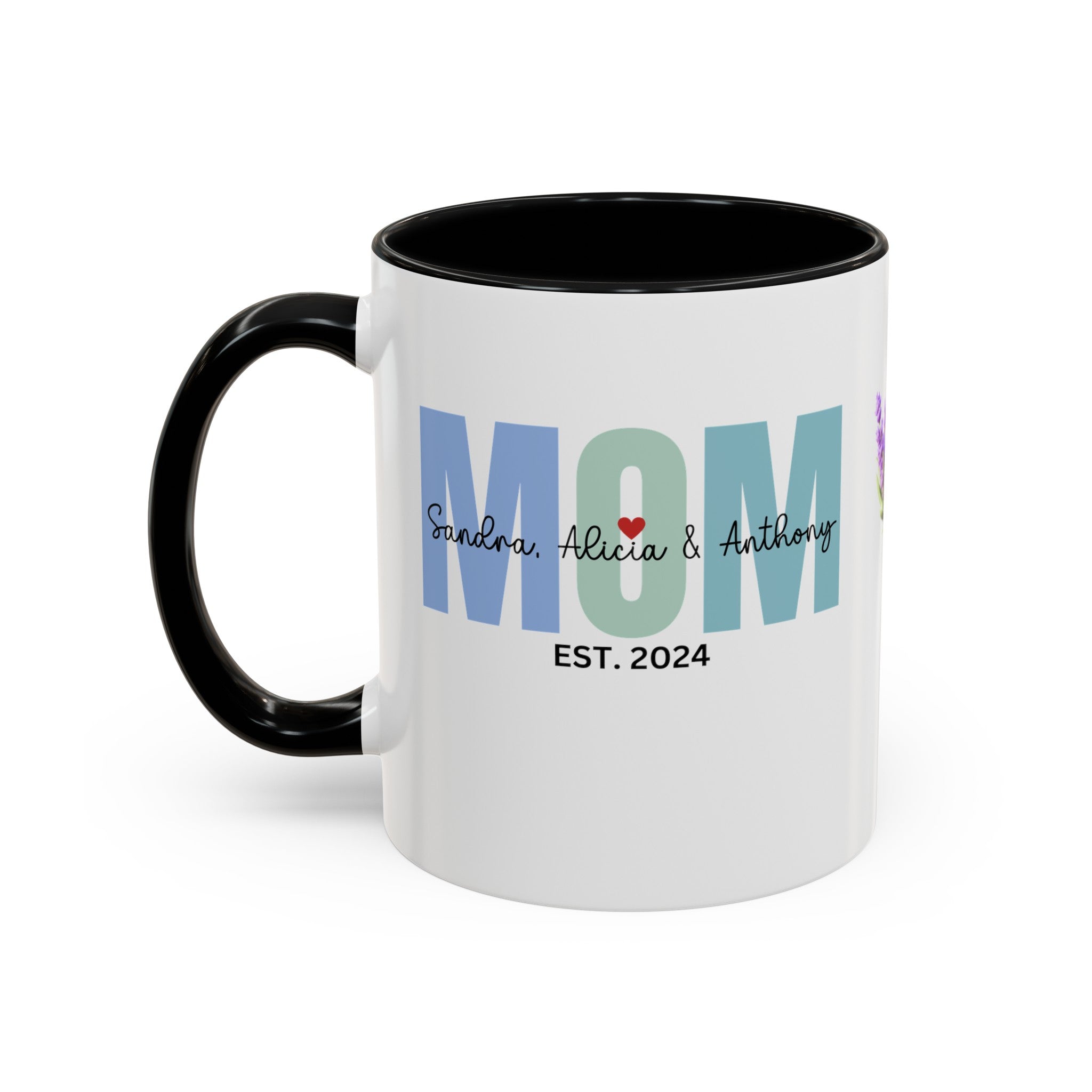 Personalized Mom Accent Coffee Mug, Gift for Mom, Happy Birthday Mom, Mother's Day gift, Mom's Mug, Mom's Coffee Mug