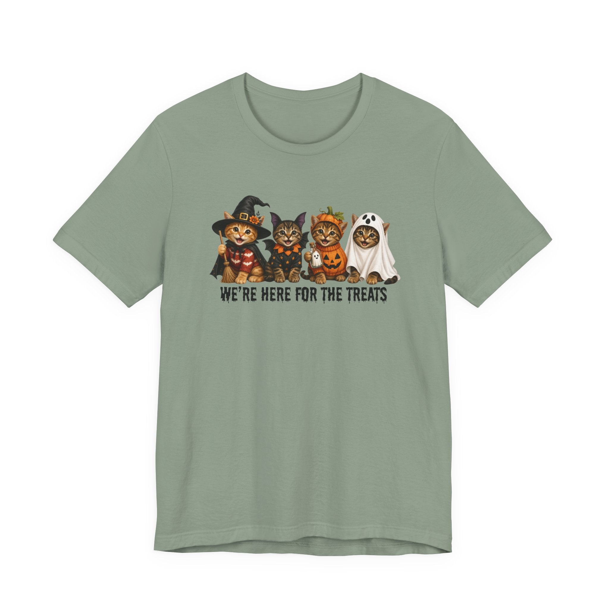 Halloween Cats Shirt, Spooky cat Graphic tee, Funny cats here for the treats