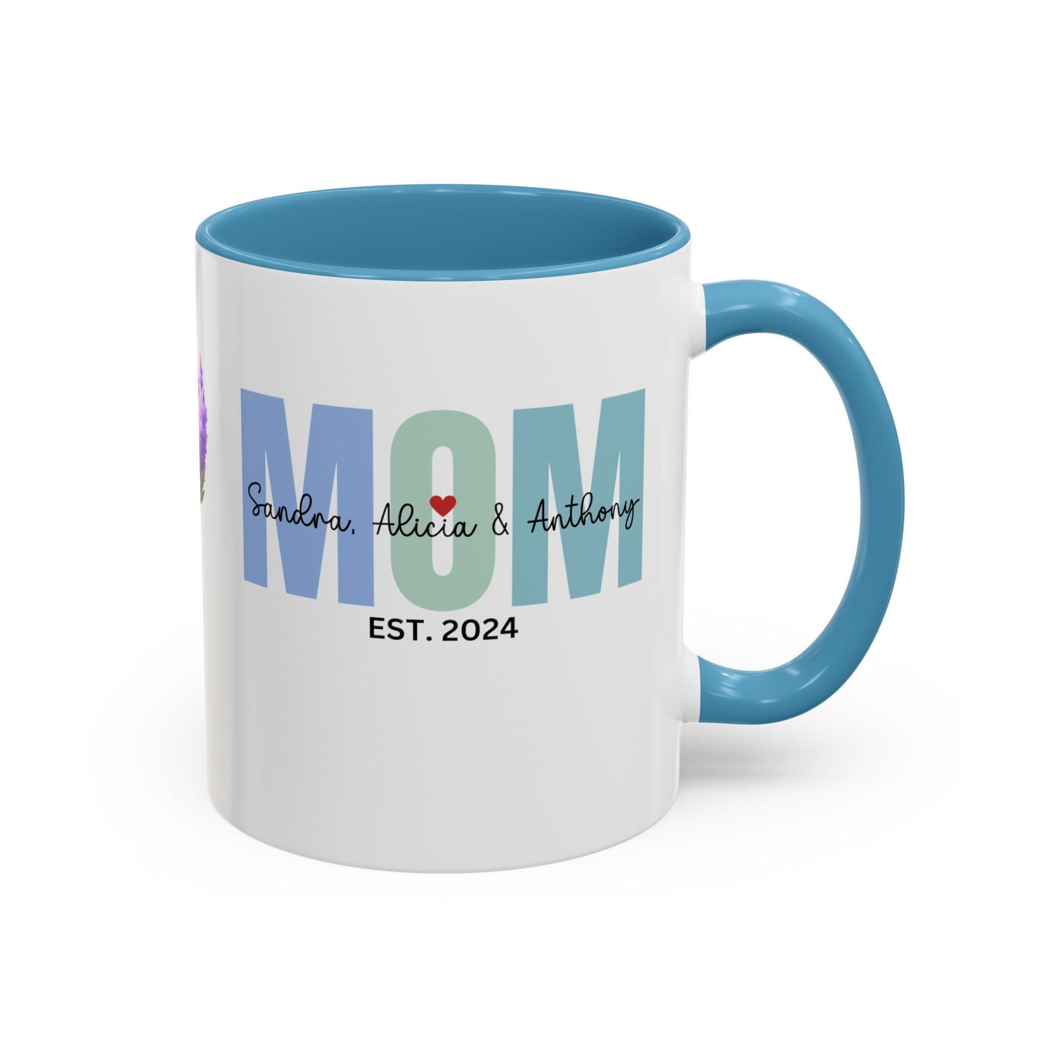 Personalized Mom Accent Coffee Mug, Gift for Mom, Happy Birthday Mom, Mother's Day gift, Mom's Mug, Mom's Coffee Mug