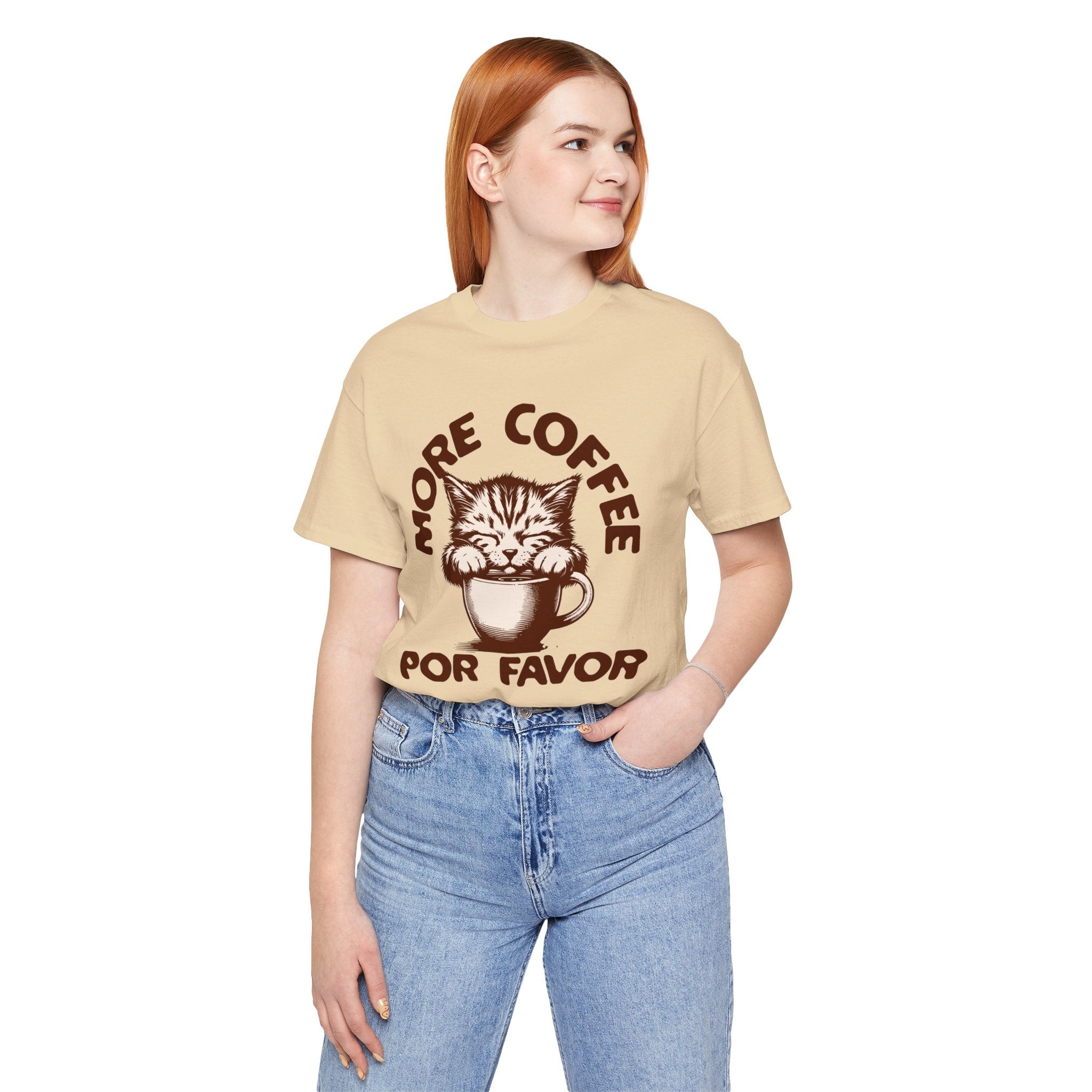 More Coffee Por Favor Funny Unisex Jersey Short Sleeve Tee, Gift for Mom, Gift for Dad, Gift for Teacher, Gift for friend