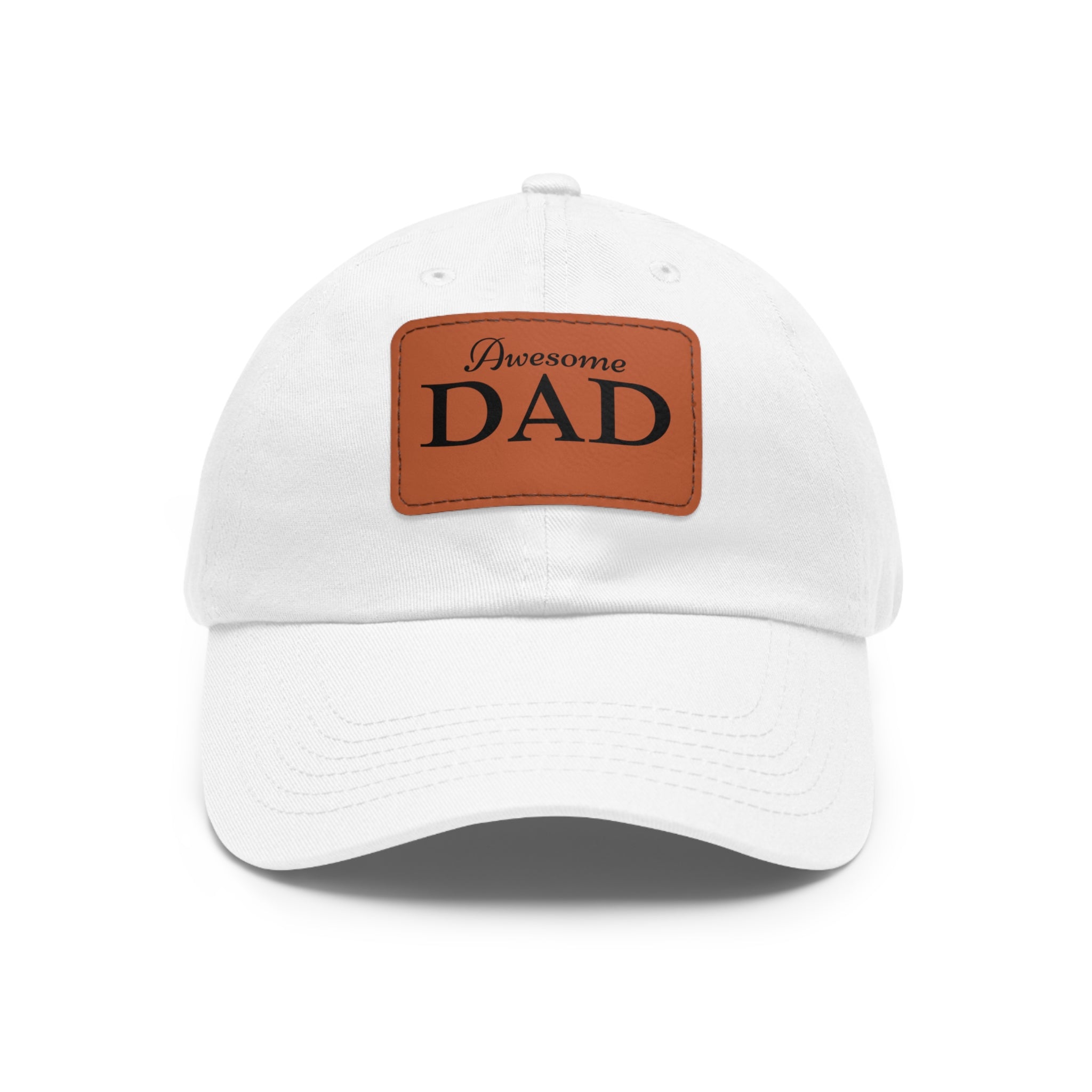 Awesome Dad Hat with Leather Patch (Rectangle), Best Father's Day Gift, Best Gift for Dad, Best Gift for Grandpa, Father's Day Hat