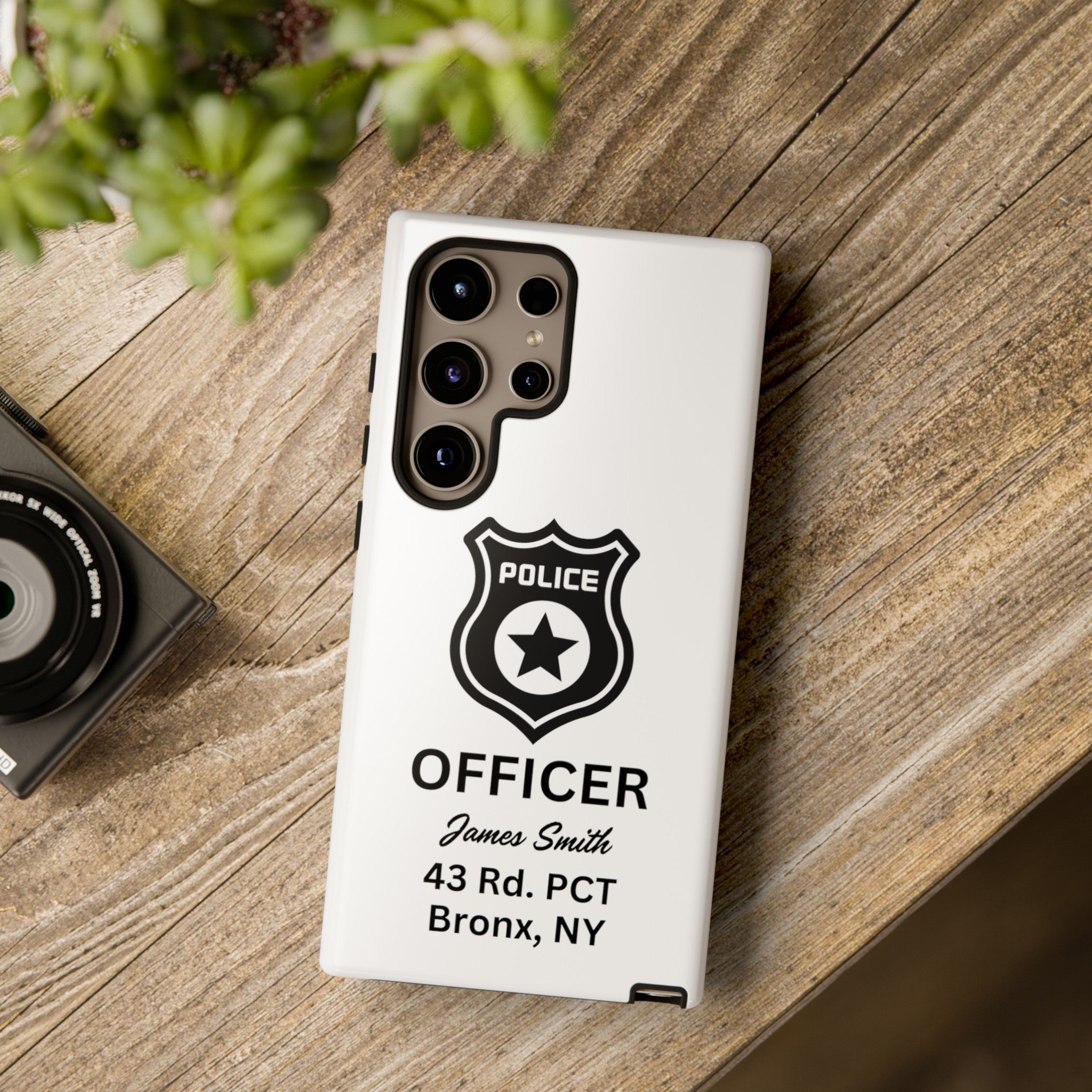 Personalized Police Officer iPhone, Samsung Tough Cases with Officer's Name and Precinct, Gift for Police Officers, Police Appreciation