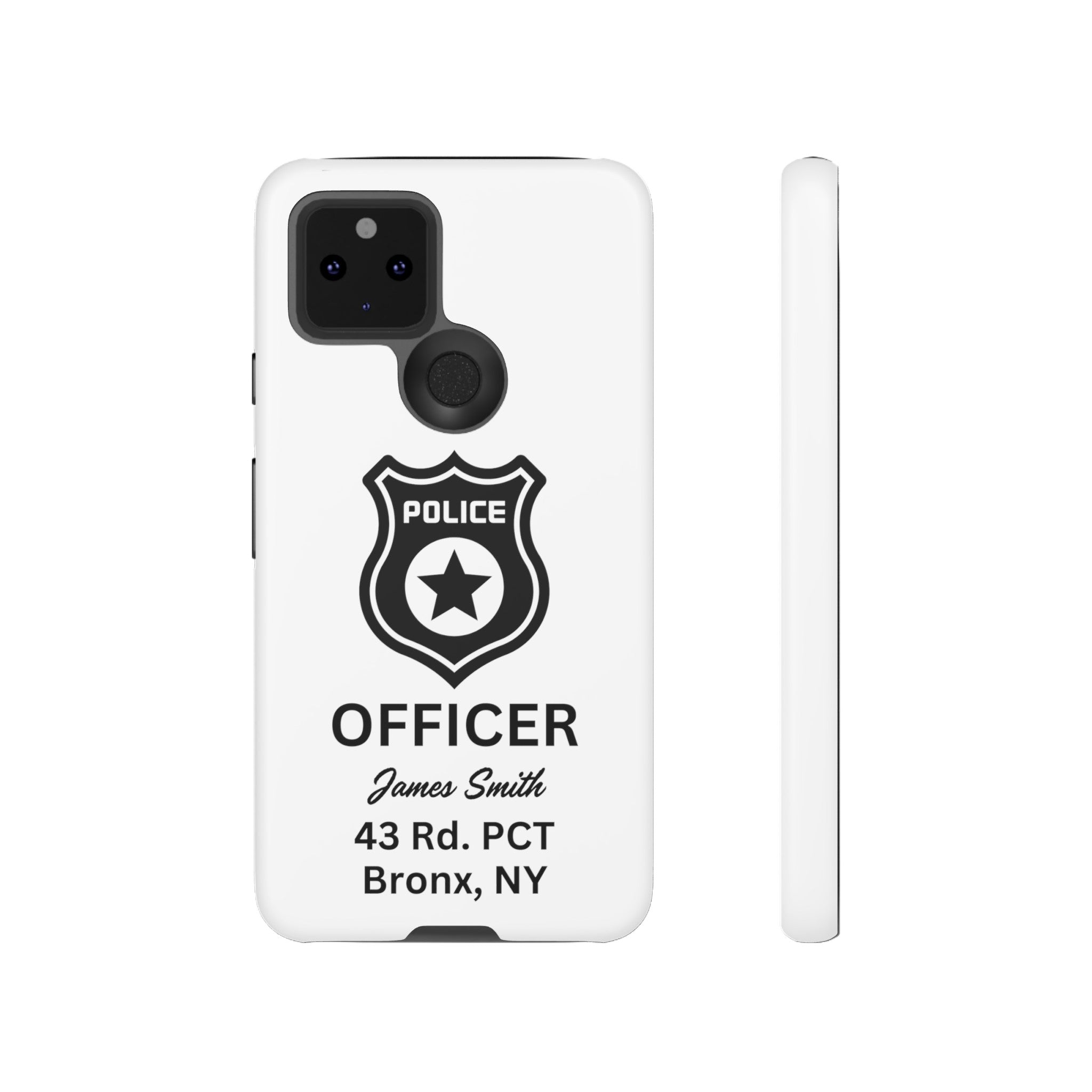 Personalized Police Officer iPhone, Samsung Tough Cases with Officer's Name and Precinct, Gift for Police Officers, Police Appreciation