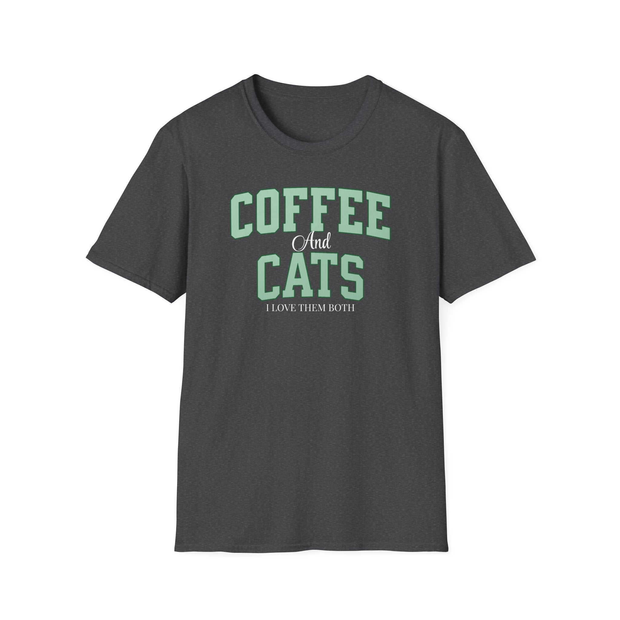 Coffee and Cats T-Shirt — "Coffee and Cats, I Love Them Both" Graphic Tee for Cat & Coffee Lovers