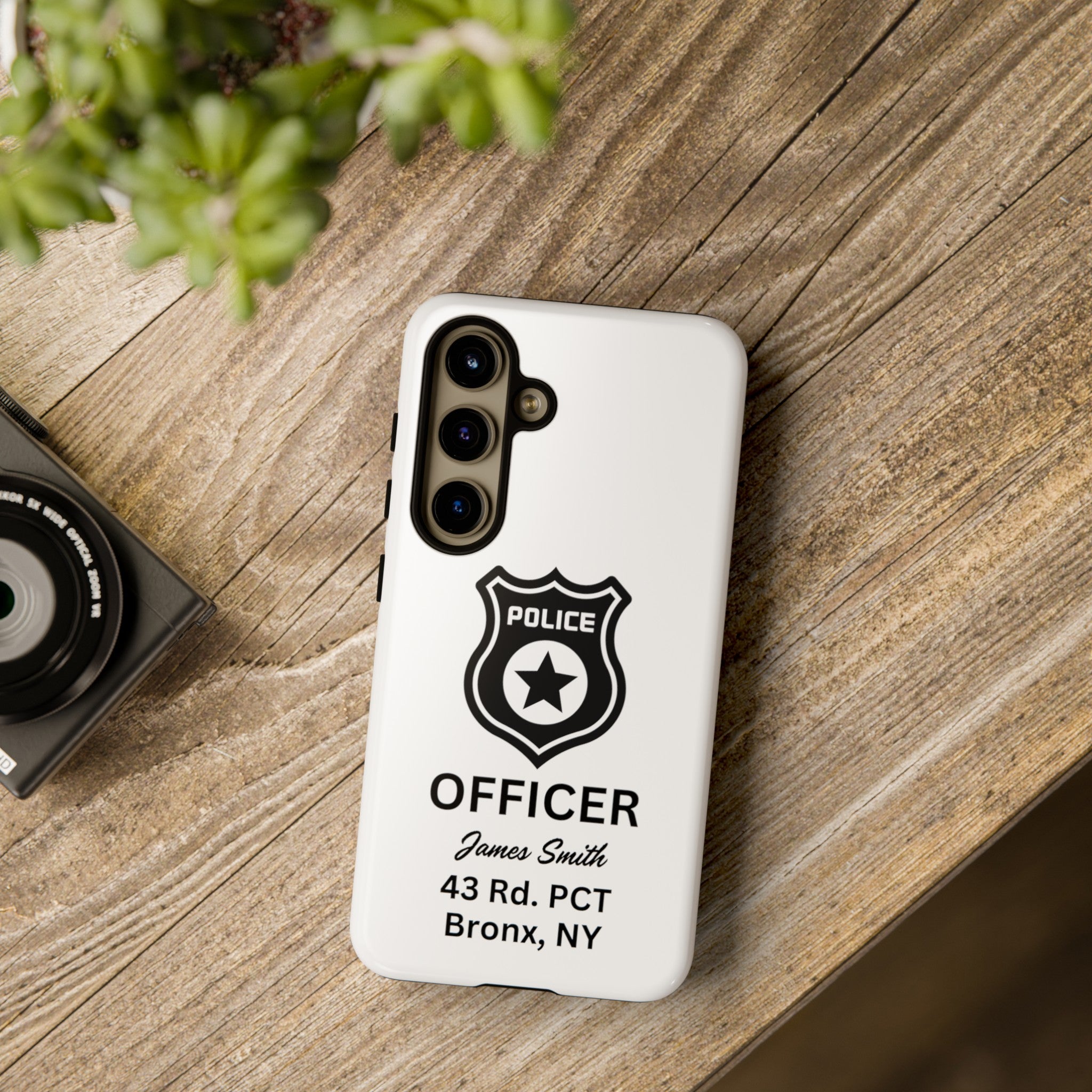 Personalized Police Officer iPhone, Samsung Tough Cases with Officer's Name and Precinct, Gift for Police Officers, Police Appreciation