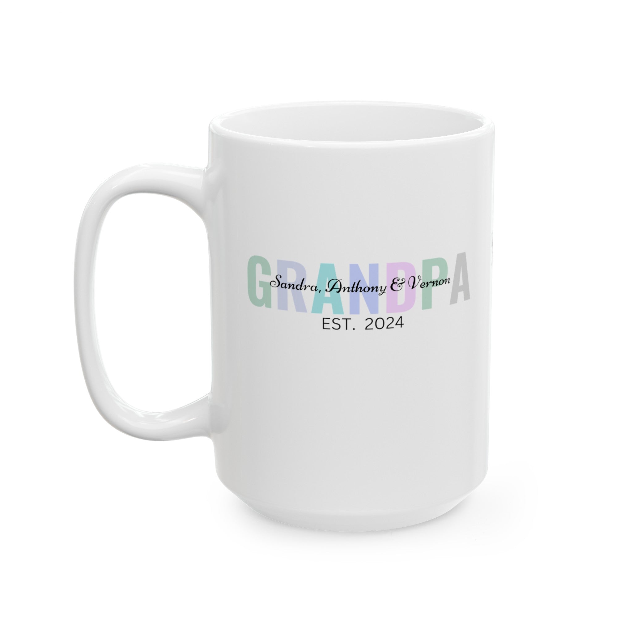 Personalized Grandpa Ceramic Mug, (11oz, 15oz) with Grandkids Names, Gift for Grandpa, Gift from Grandkids, Gift from Kids