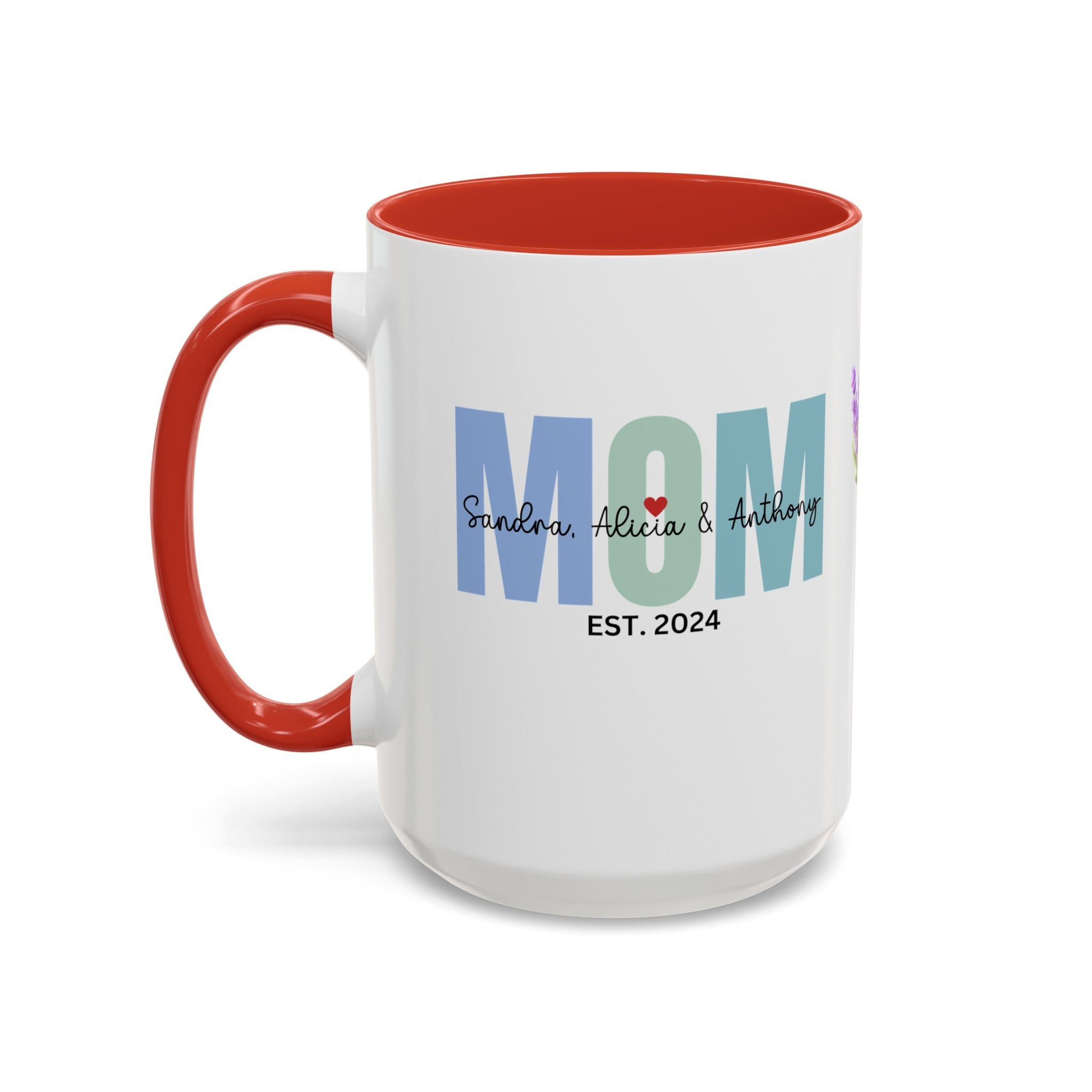 Personalized Mom Accent Coffee Mug, Gift for Mom, Happy Birthday Mom, Mother's Day gift, Mom's Mug, Mom's Coffee Mug