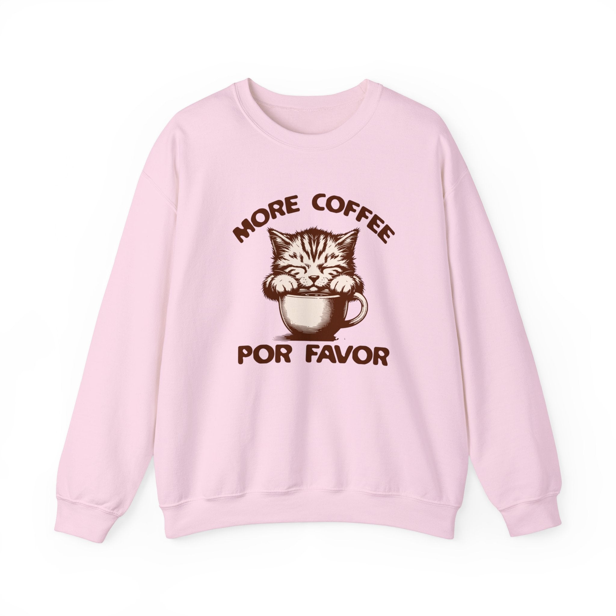 More Coffee Por Favor Funny Unisex Heavy Blend™ Crewneck Sweatshirt, Gift for Mom, Gift for Dad, Gift for Teacher, Gift for friend