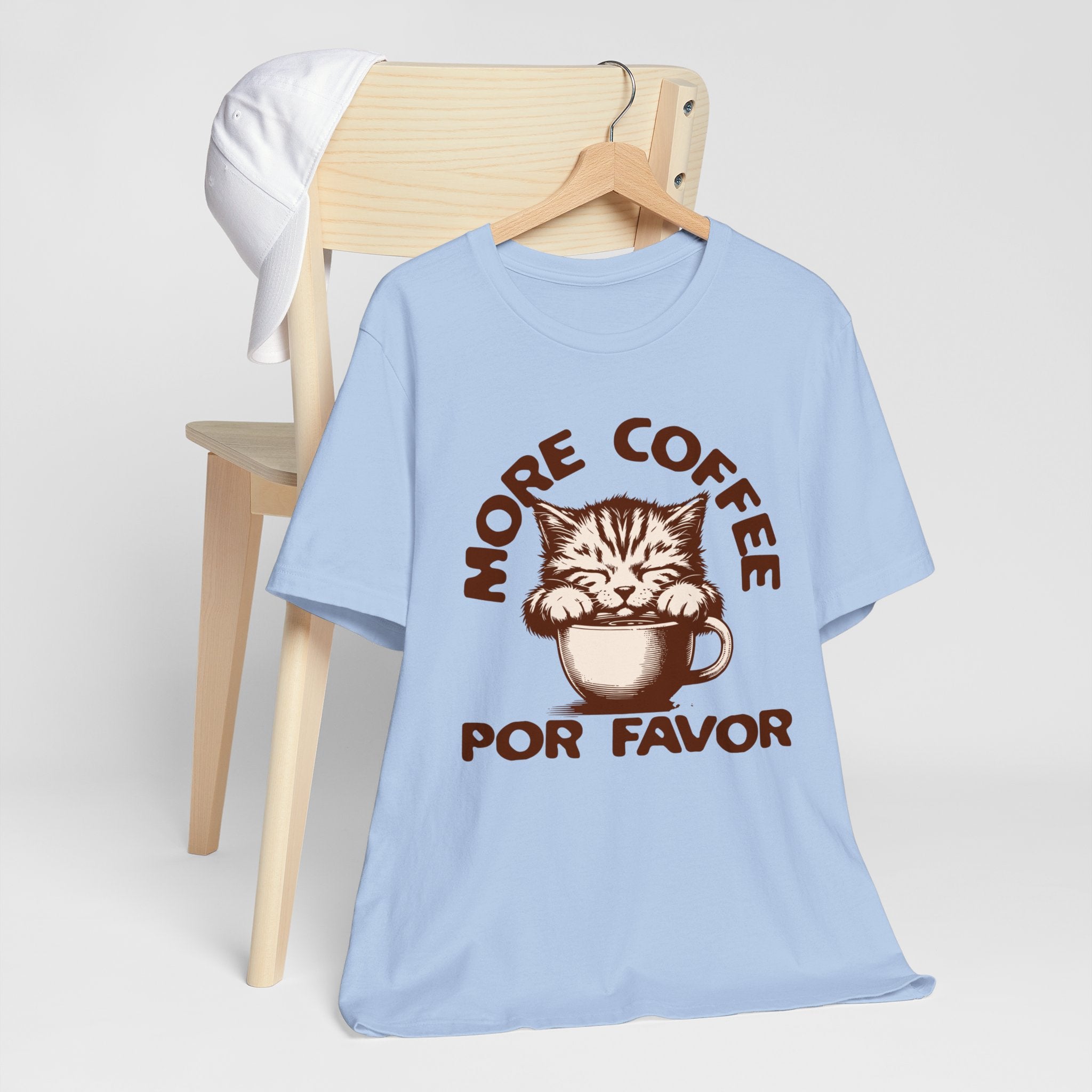 More Coffee Por Favor Funny Unisex Jersey Short Sleeve Tee, Gift for Mom, Gift for Dad, Gift for Teacher, Gift for friend