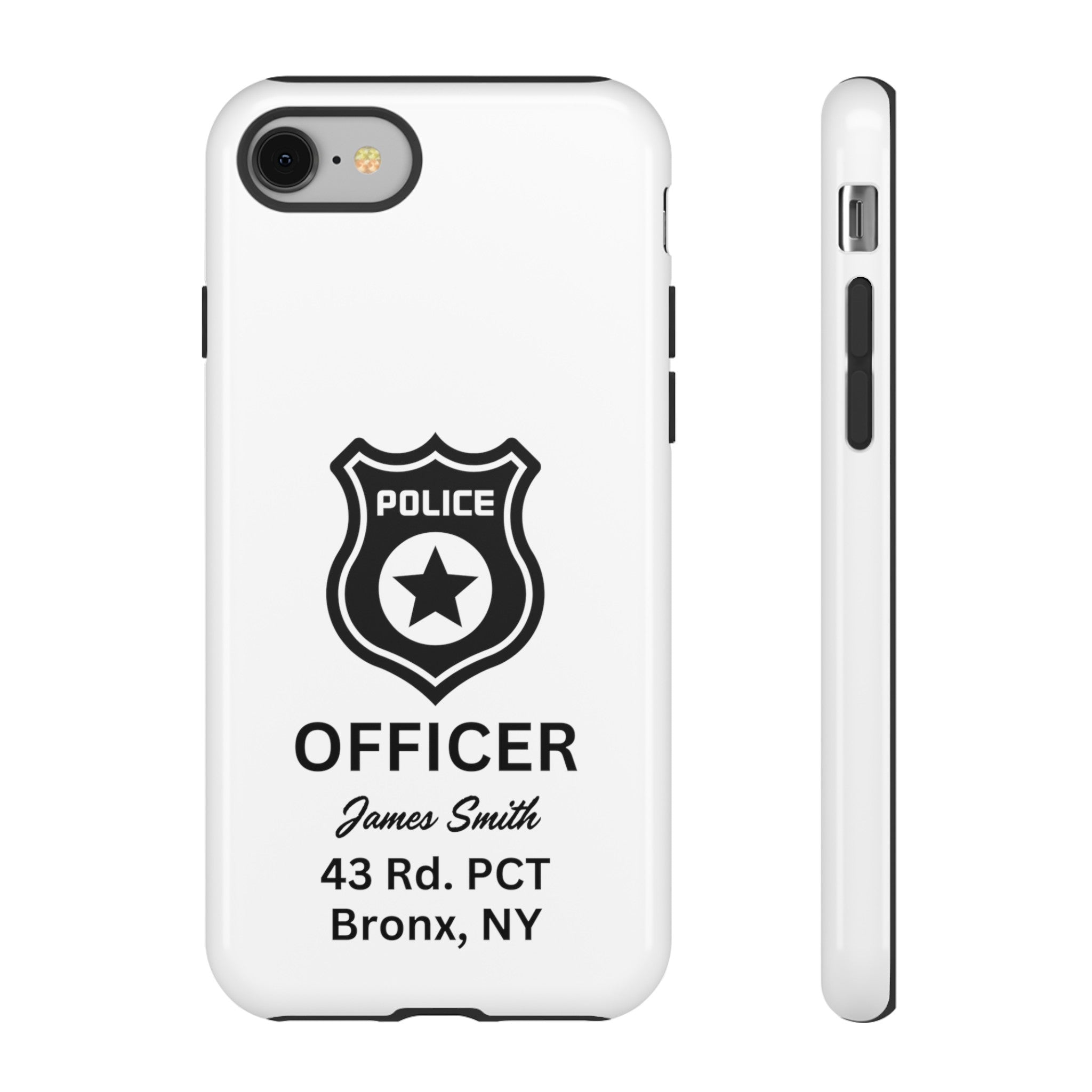 Personalized Police Officer iPhone, Samsung Tough Cases with Officer's Name and Precinct, Gift for Police Officers, Police Appreciation