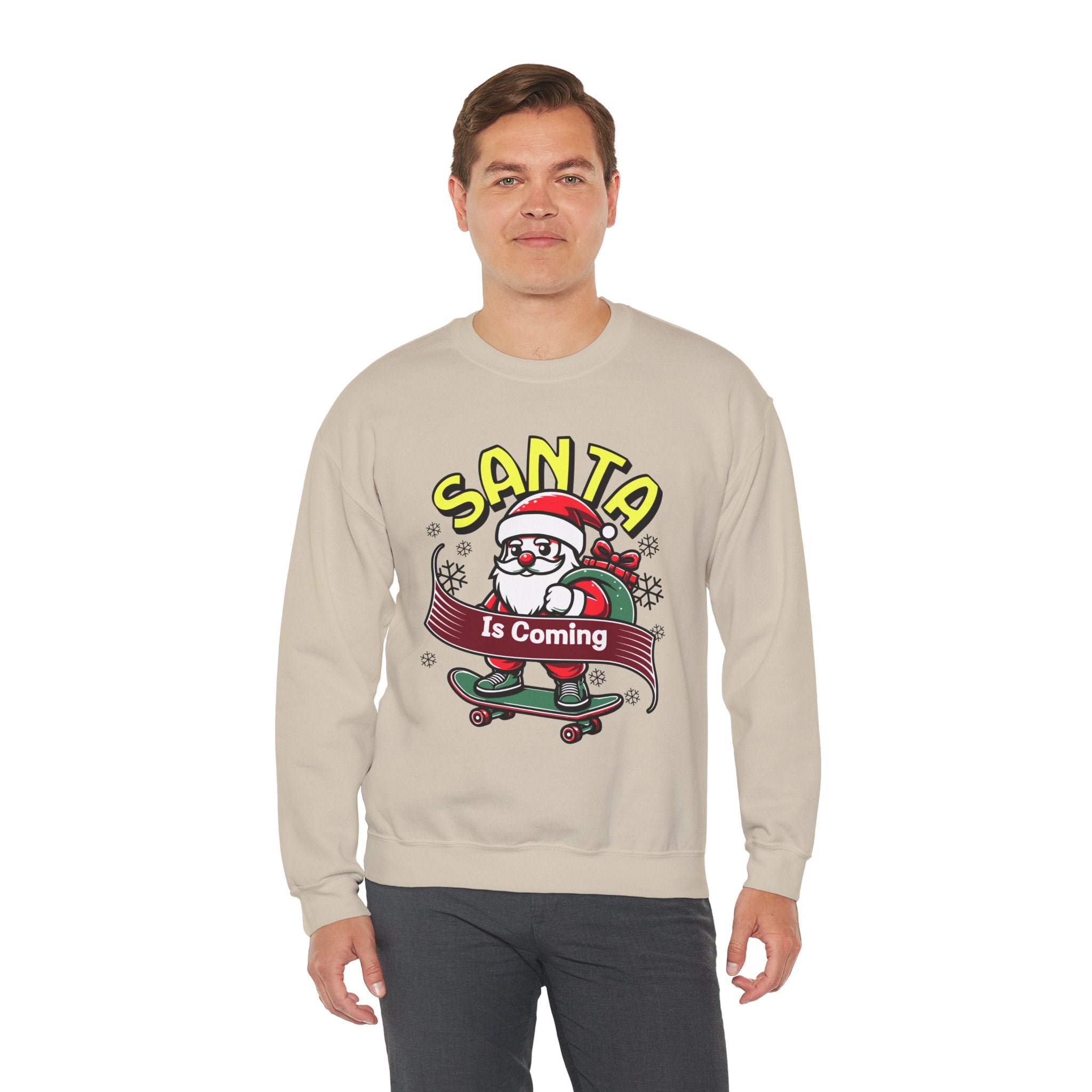 Christmas Sweatshirt, Santa Is coming Sweatshirt, Gifts for Christmas, Gifts for Mom, Gifts for Dad, Gifts for Him, Gifts for Her