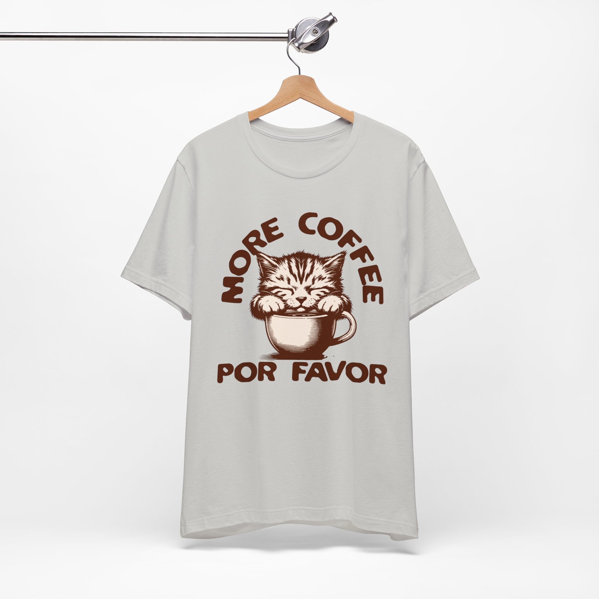 More Coffee Por Favor Funny Unisex Jersey Short Sleeve Tee, Gift for Mom, Gift for Dad, Gift for Teacher, Gift for friend