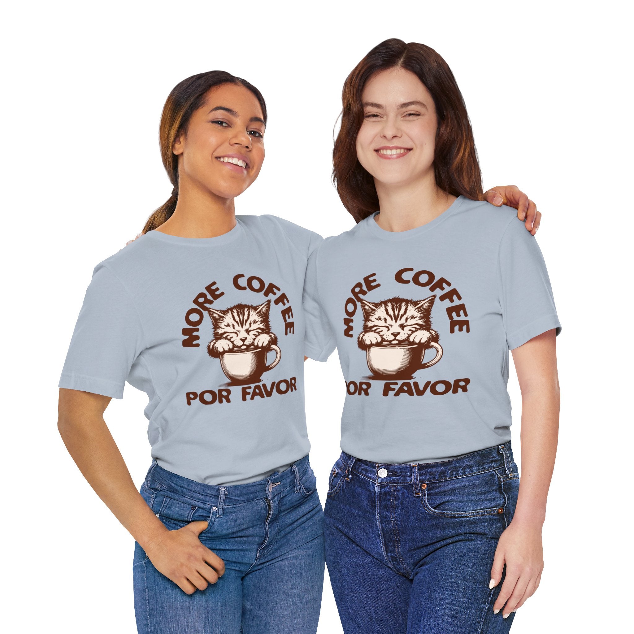 More Coffee Por Favor Funny Unisex Jersey Short Sleeve Tee, Gift for Mom, Gift for Dad, Gift for Teacher, Gift for friend