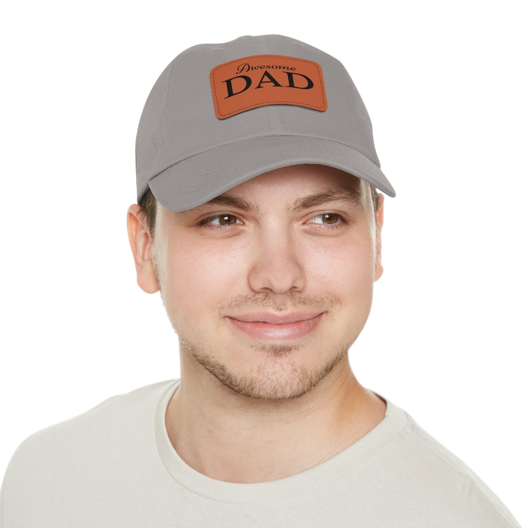 Awesome Dad Hat with Leather Patch (Rectangle), Best Father's Day Gift, Best Gift for Dad, Best Gift for Grandpa, Father's Day Hat