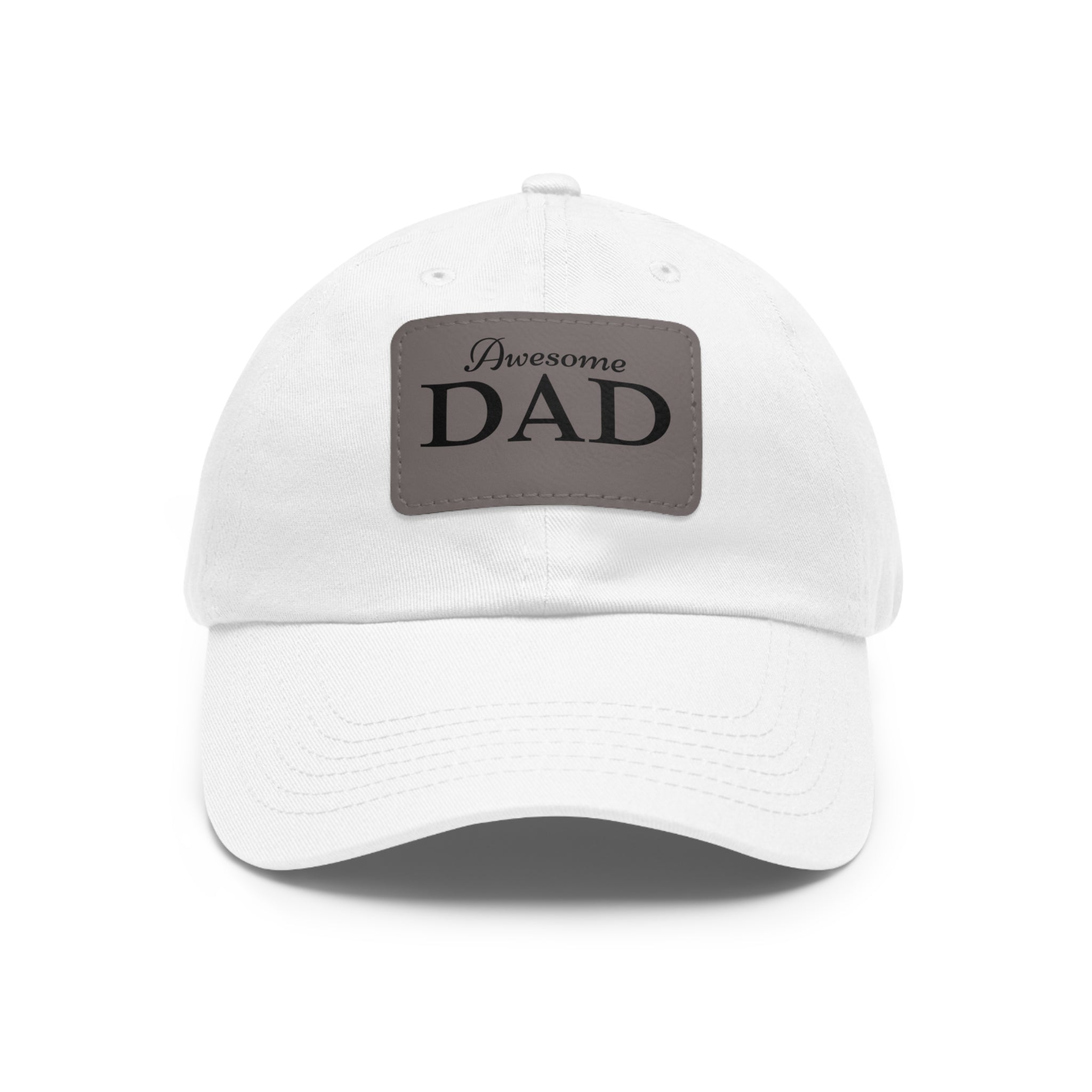 Awesome Dad Hat with Leather Patch (Rectangle), Best Father's Day Gift, Best Gift for Dad, Best Gift for Grandpa, Father's Day Hat