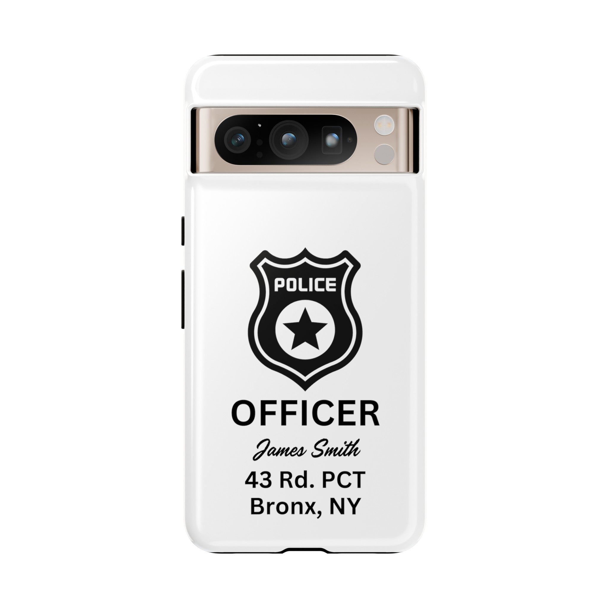 Personalized Police Officer iPhone, Samsung Tough Cases with Officer's Name and Precinct, Gift for Police Officers, Police Appreciation