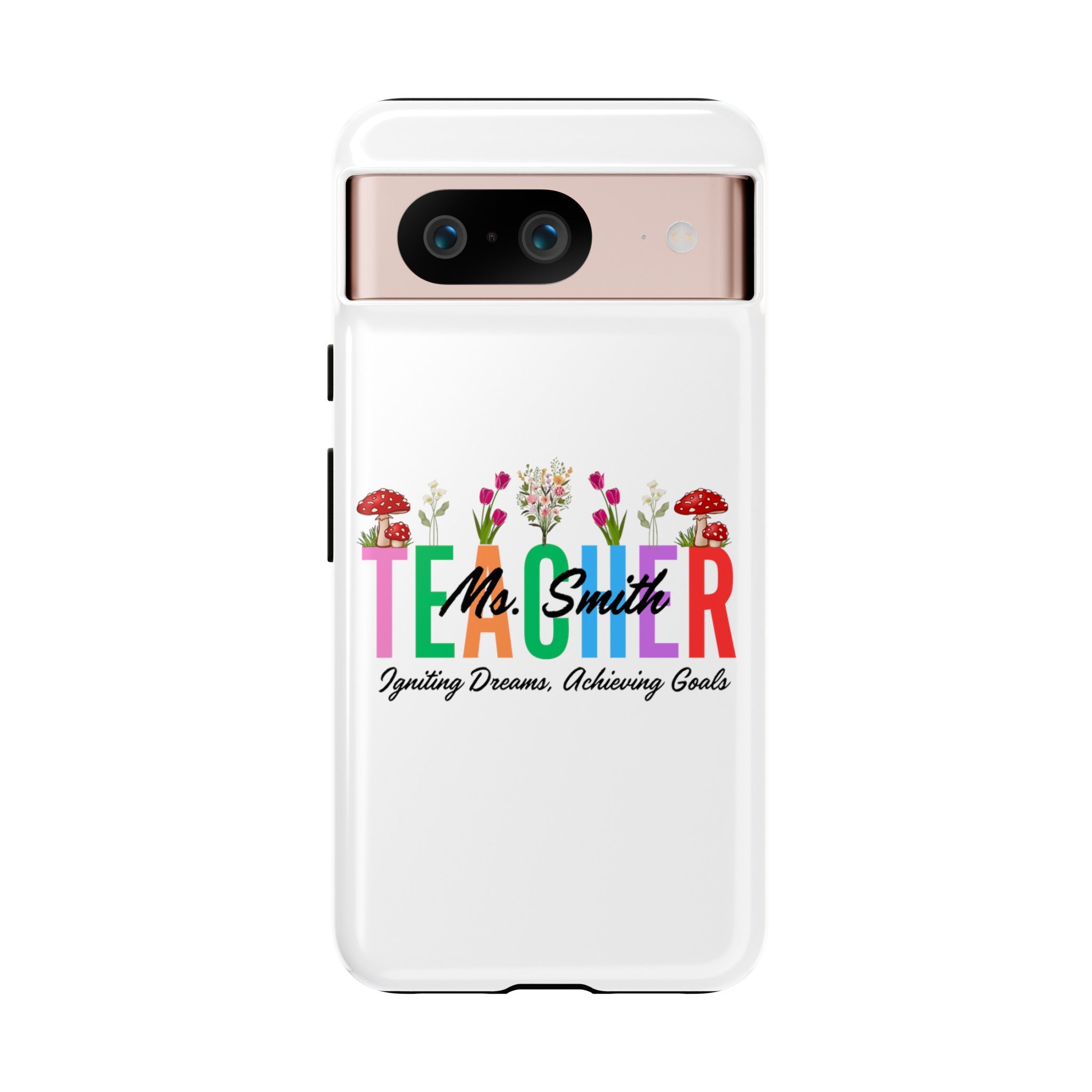 Personalized Floral Teacher iPhones and Samsung Galaxy Tough Cases, Teacher Name, Gift for teacher, Teacher's Appreciation