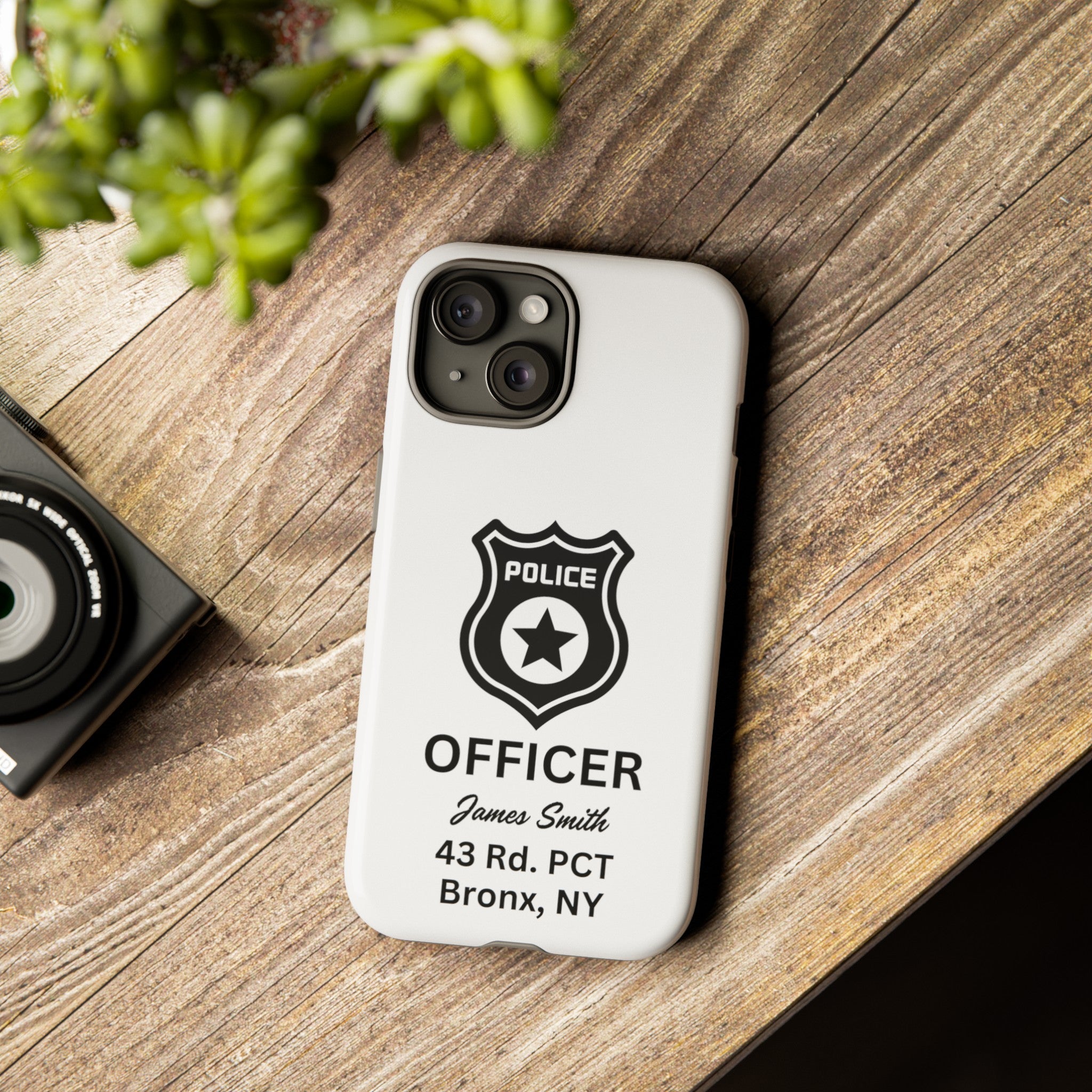 Personalized Police Officer iPhone, Samsung Tough Cases with Officer's Name and Precinct, Gift for Police Officers, Police Appreciation