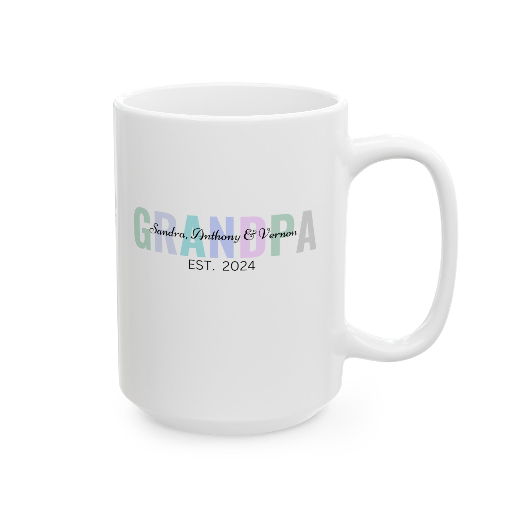 Personalized Grandpa Ceramic Mug, (11oz, 15oz) with Grandkids Names, Gift for Grandpa, Gift from Grandkids, Gift from Kids